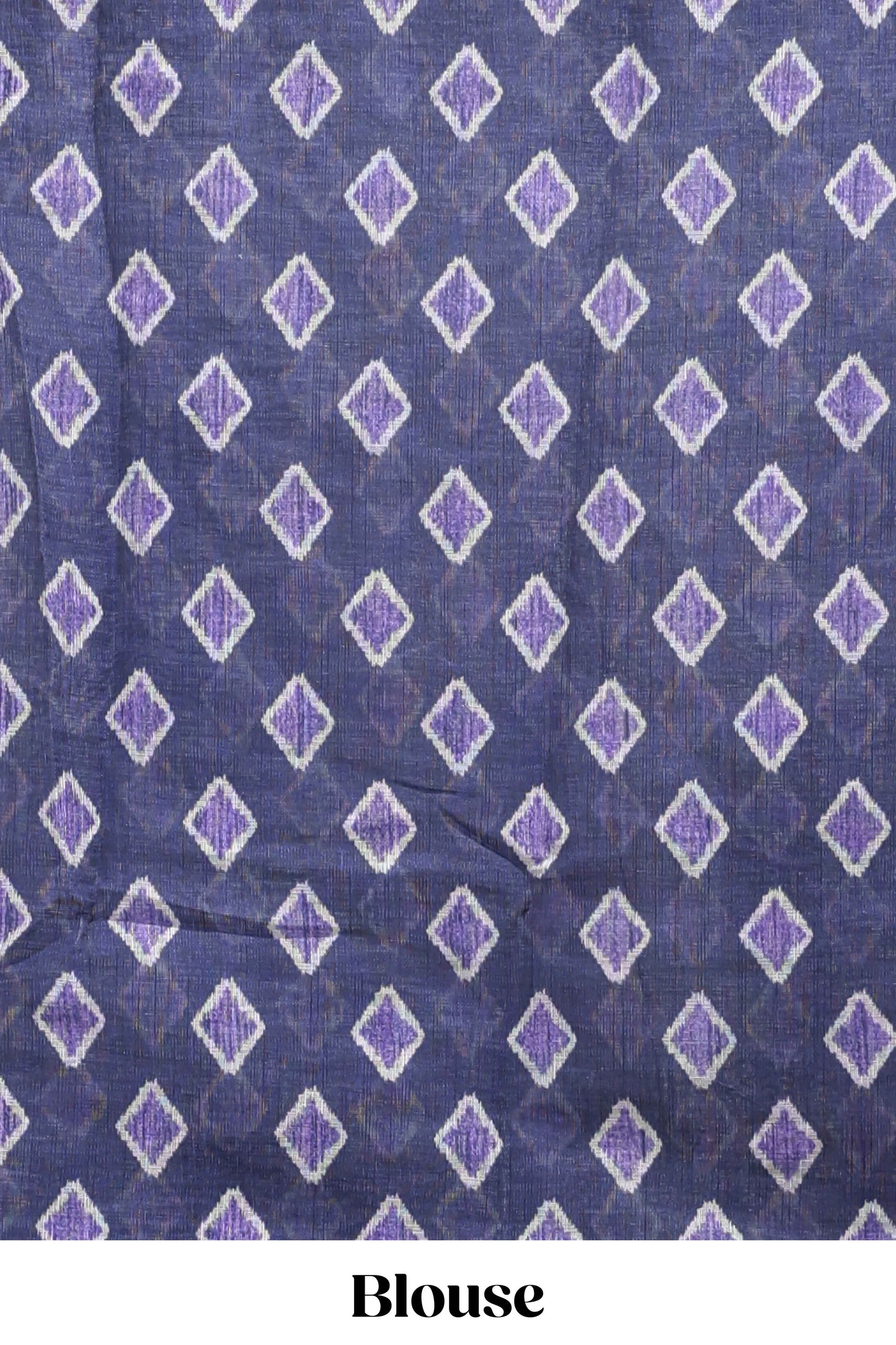 Lavender tribal dance dance motifs linen cotton saree with contrast ikkat border and printed pallu