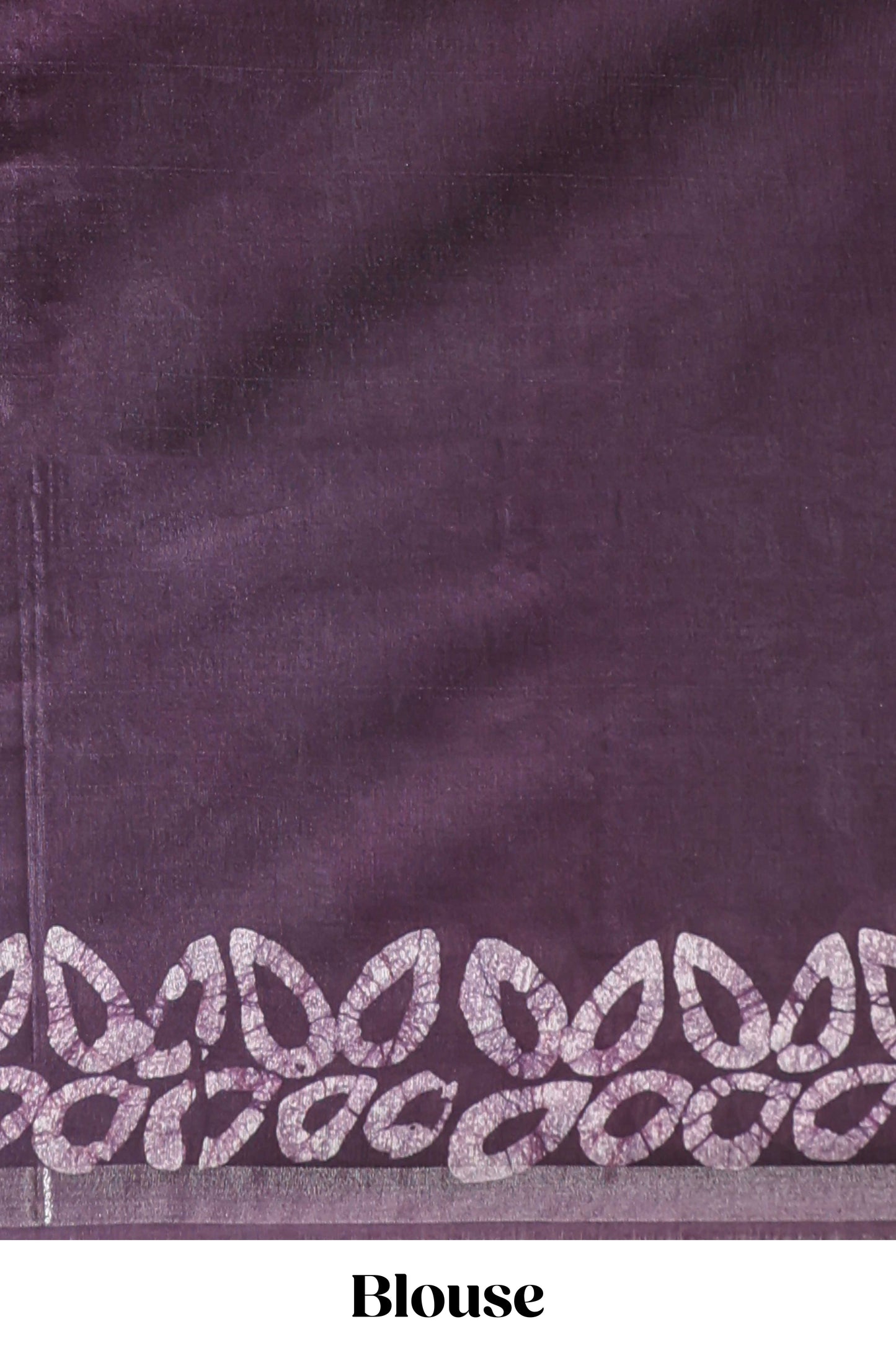 Dark purple floral design linen cotton saree with self zari border and matching blouse