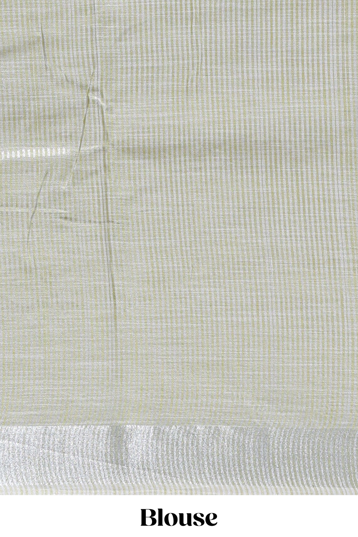 Green embroidery floral design linen cotton saree with self zari border and matching blouse