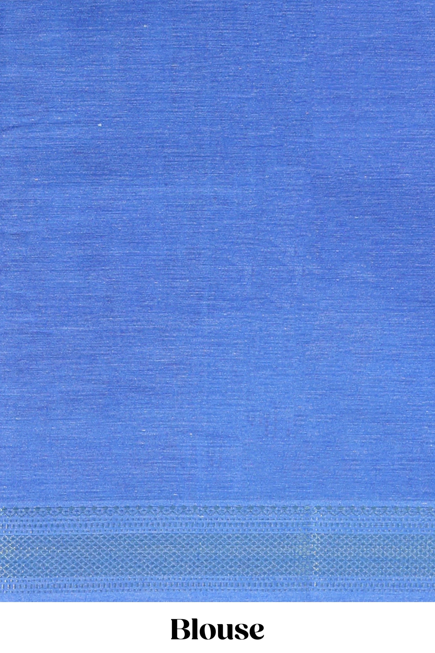 Blue linen cotton saree chevron printed with floral printed border and plain blouse