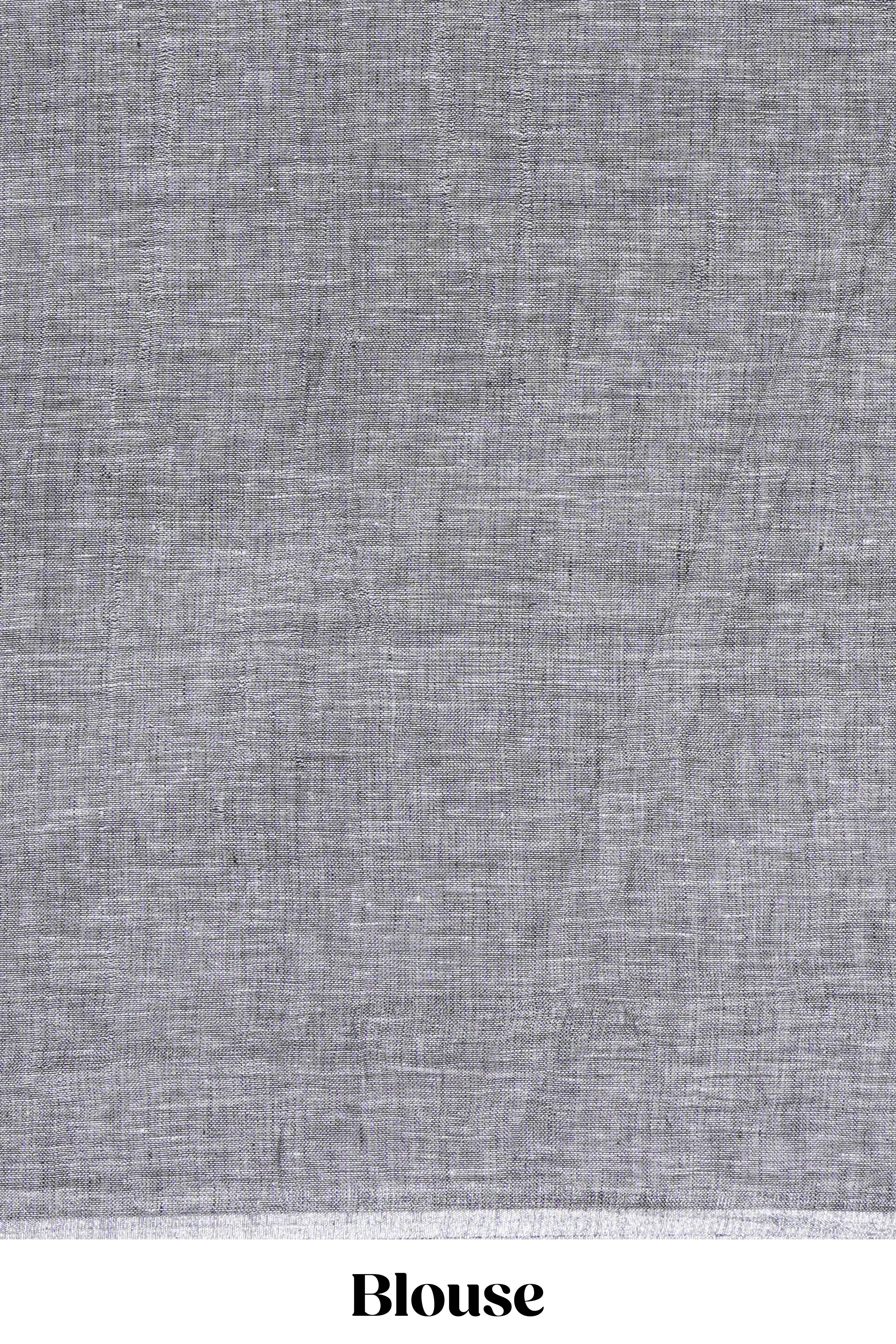 Grey Shade Linen Cotton Saree with Self Border andMatching Plain Blouse