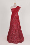 Beautiful net lehenga adorned with intricate embroidery Paired with a matching net shawl perfect for weddings and special occasions