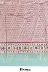Pista green butta designed lehanga with contrast floral design border and contrast blouse paired with matching floral butta motifs shawl