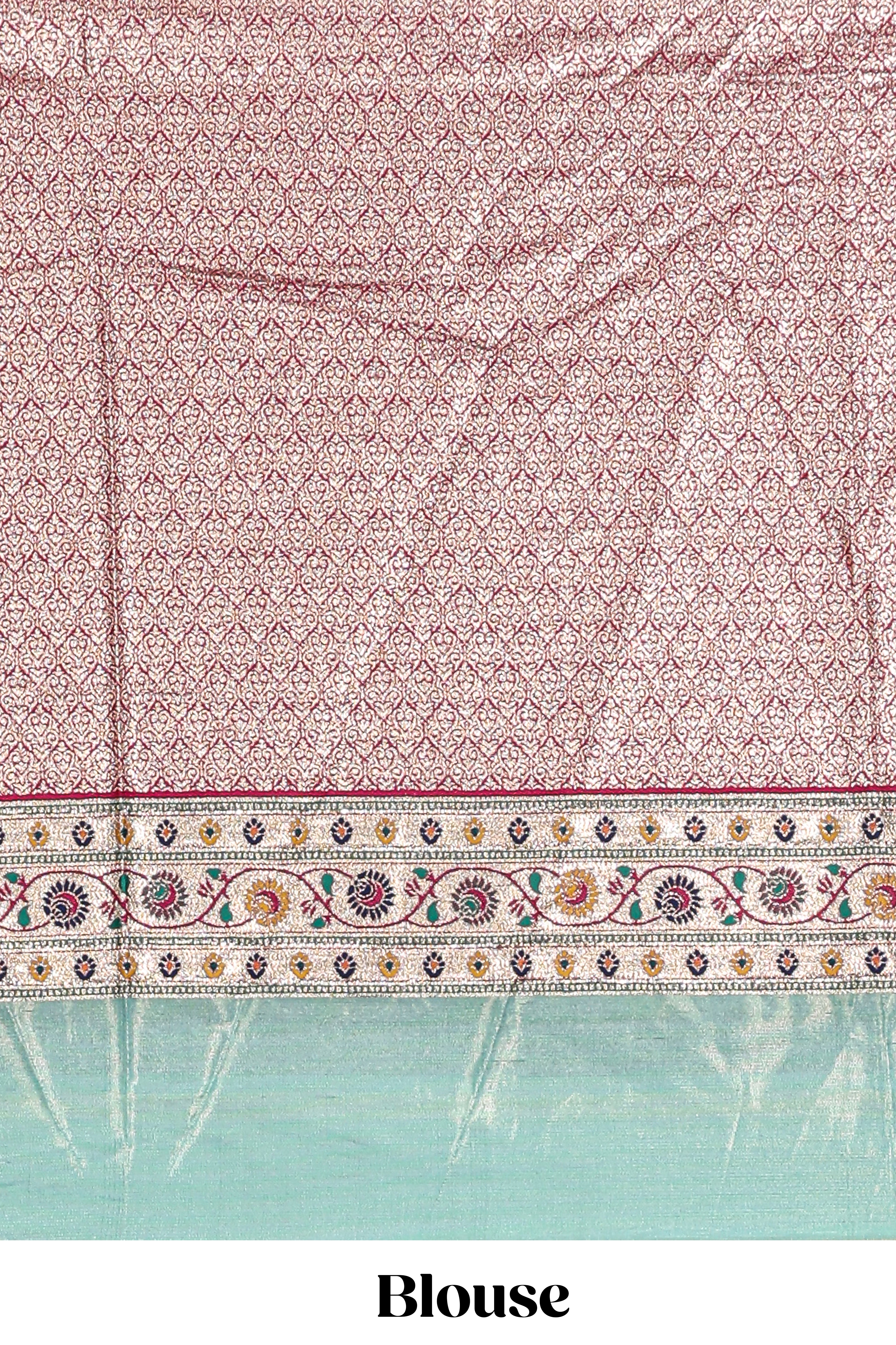 Pista green butta designed lehanga with contrast floral design border and contrast blouse paired with matching floral butta motifs shawl