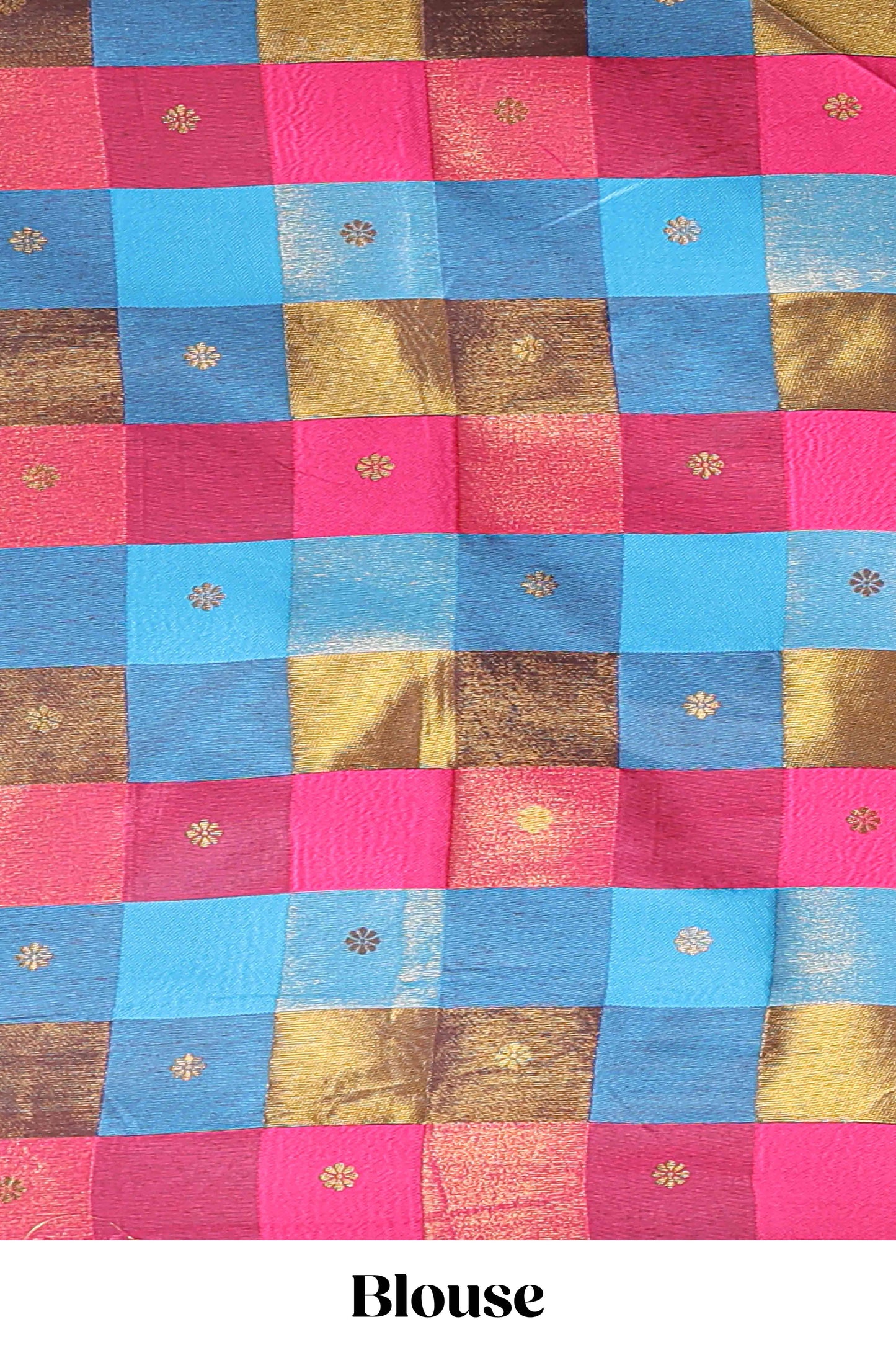 Chocolate brown striped linen cotton saree with self zari border contrast checked pallu
