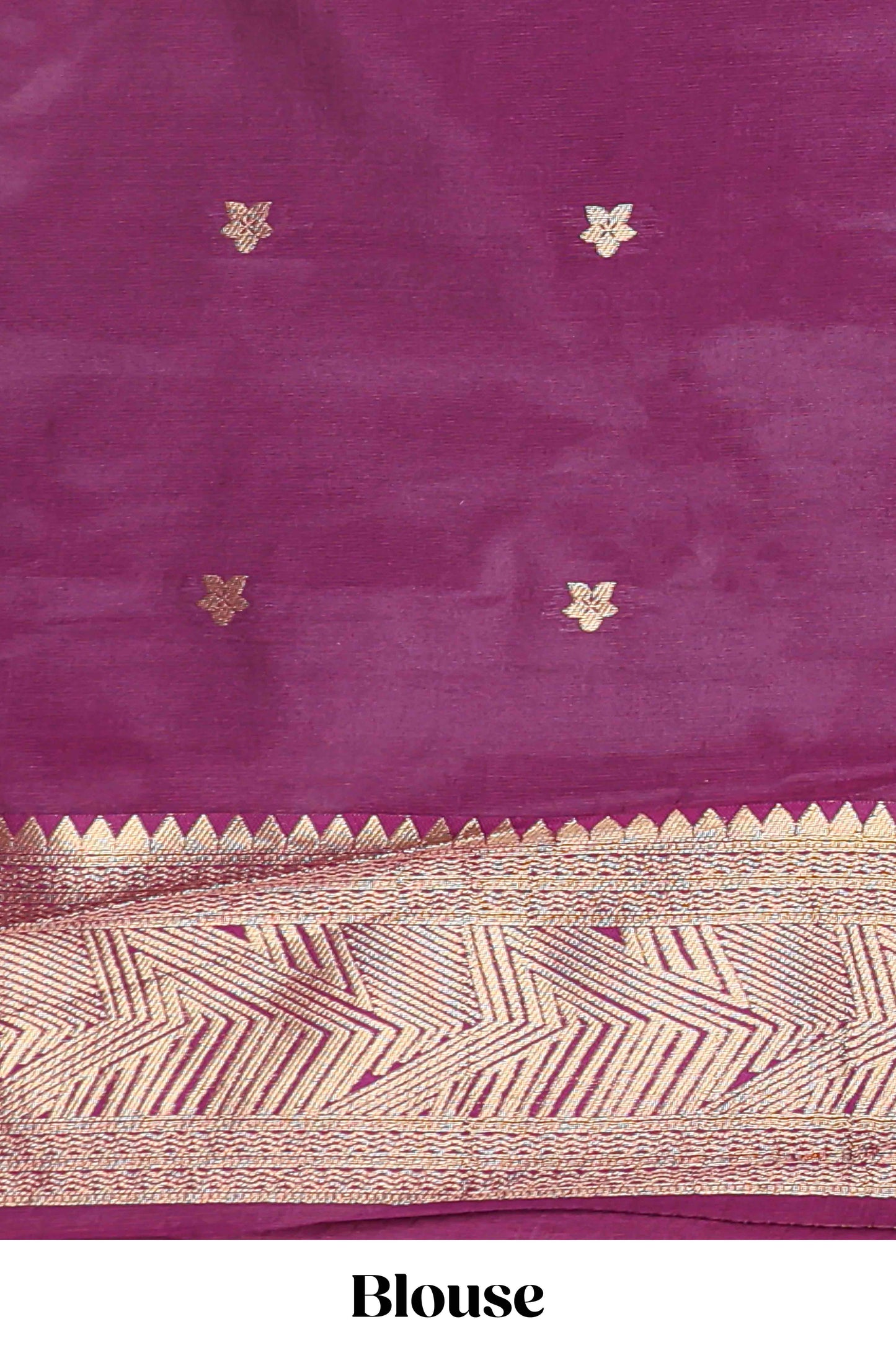 Pale pink checked geometric design litchi silk saree with contrast zari border and blouse