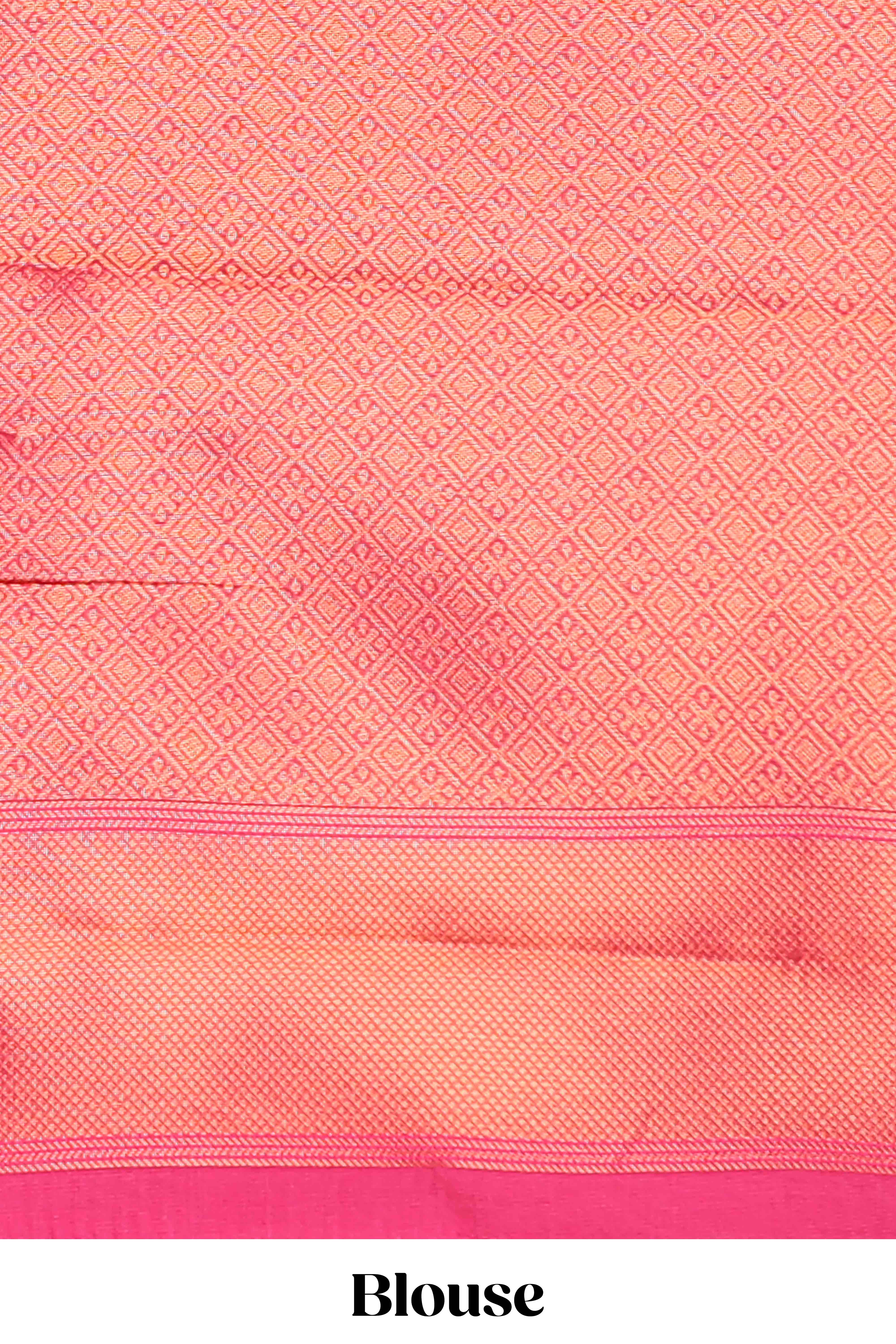 Golden plain litchi silk saree with contrast multi color ikkat style border and blouse
