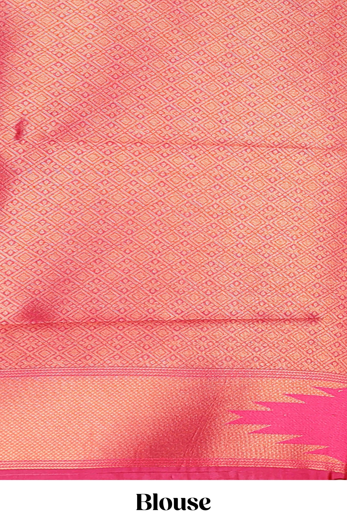 Beige plain litchi silk saree with contrast multi color ikkat style border and blouse