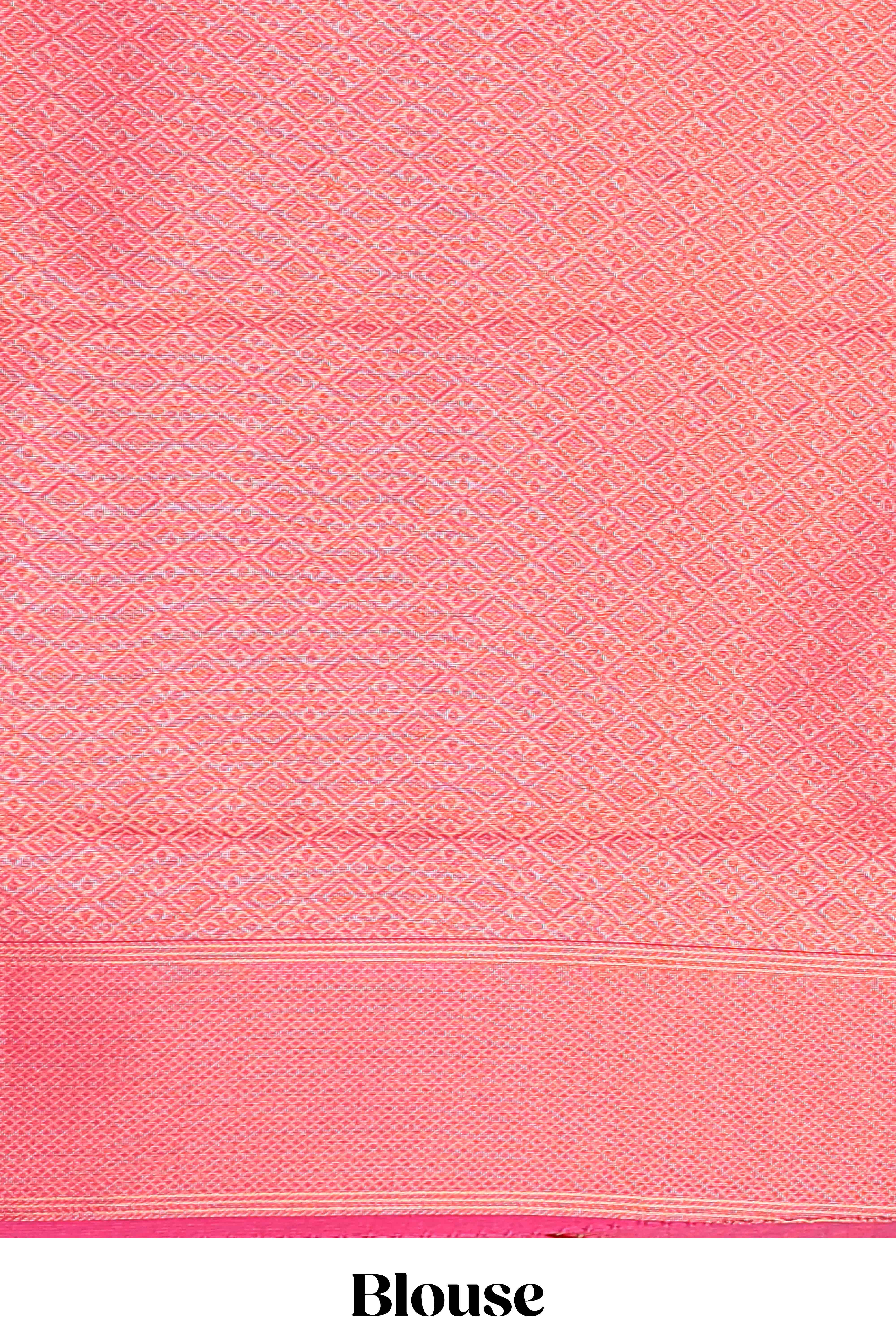 Green plain litchi silk saree with contrast multi color ikkat style border and blouse