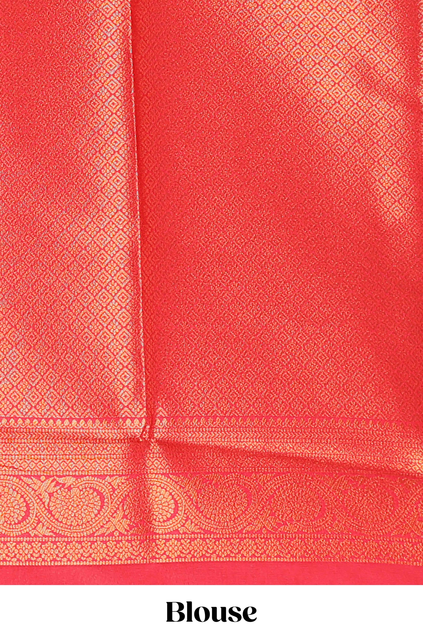 Sandal floral design zari motifs litchi silk saree with contrast zari border and blouse