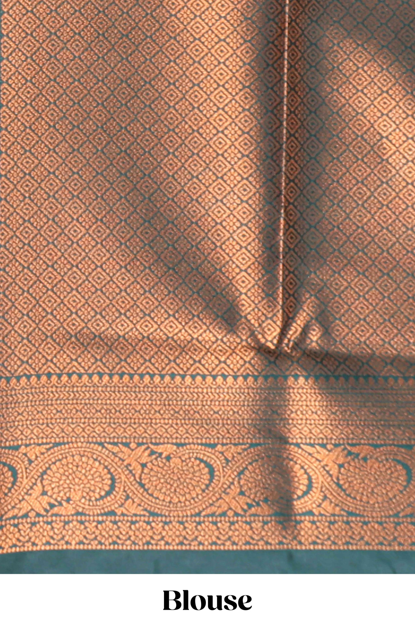 Pink floral design zari motifs litchi silk saree with contrast zari border and blouse