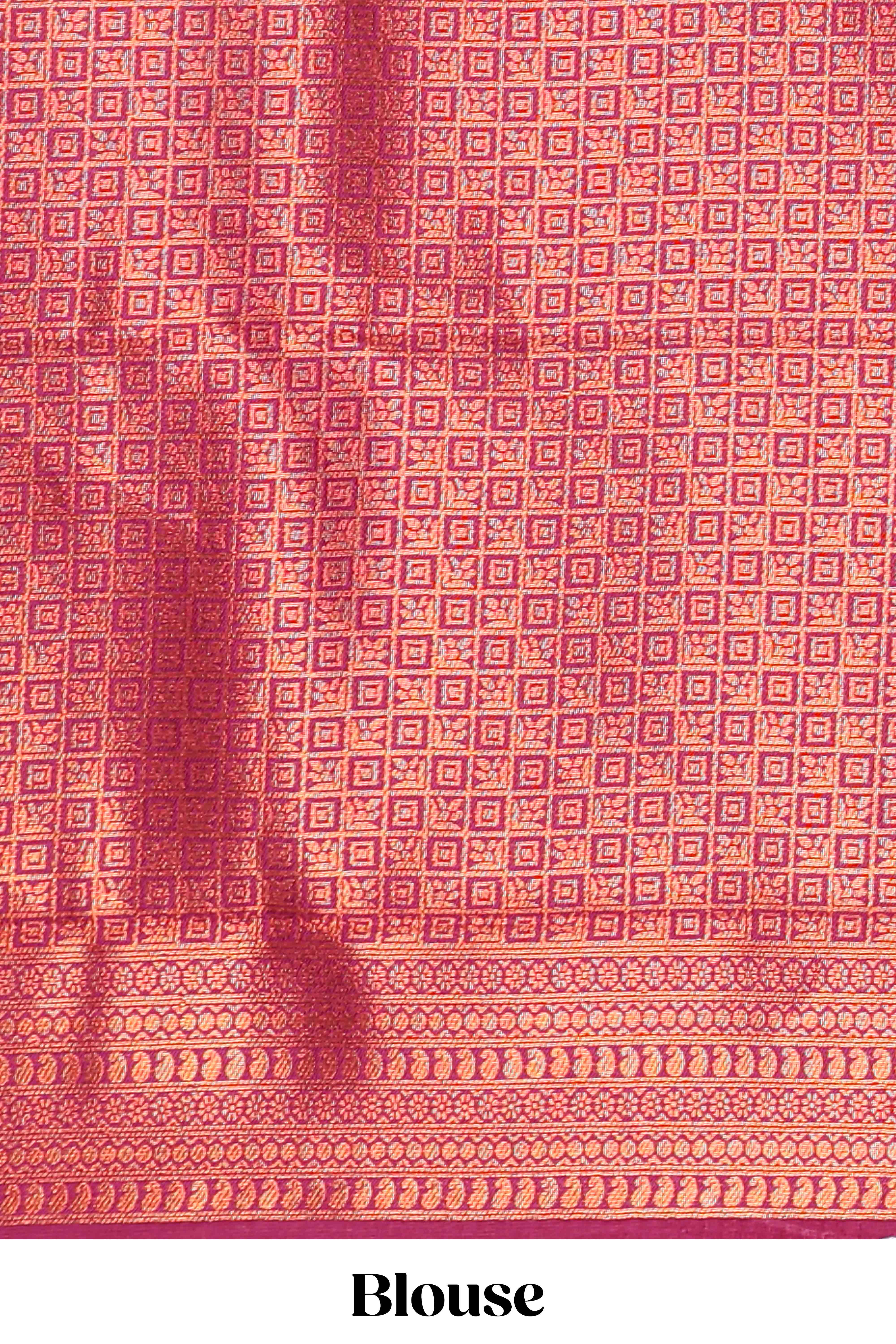 Neon pallakku design zari buttas litchi silk saree with contrast zari border and blouse