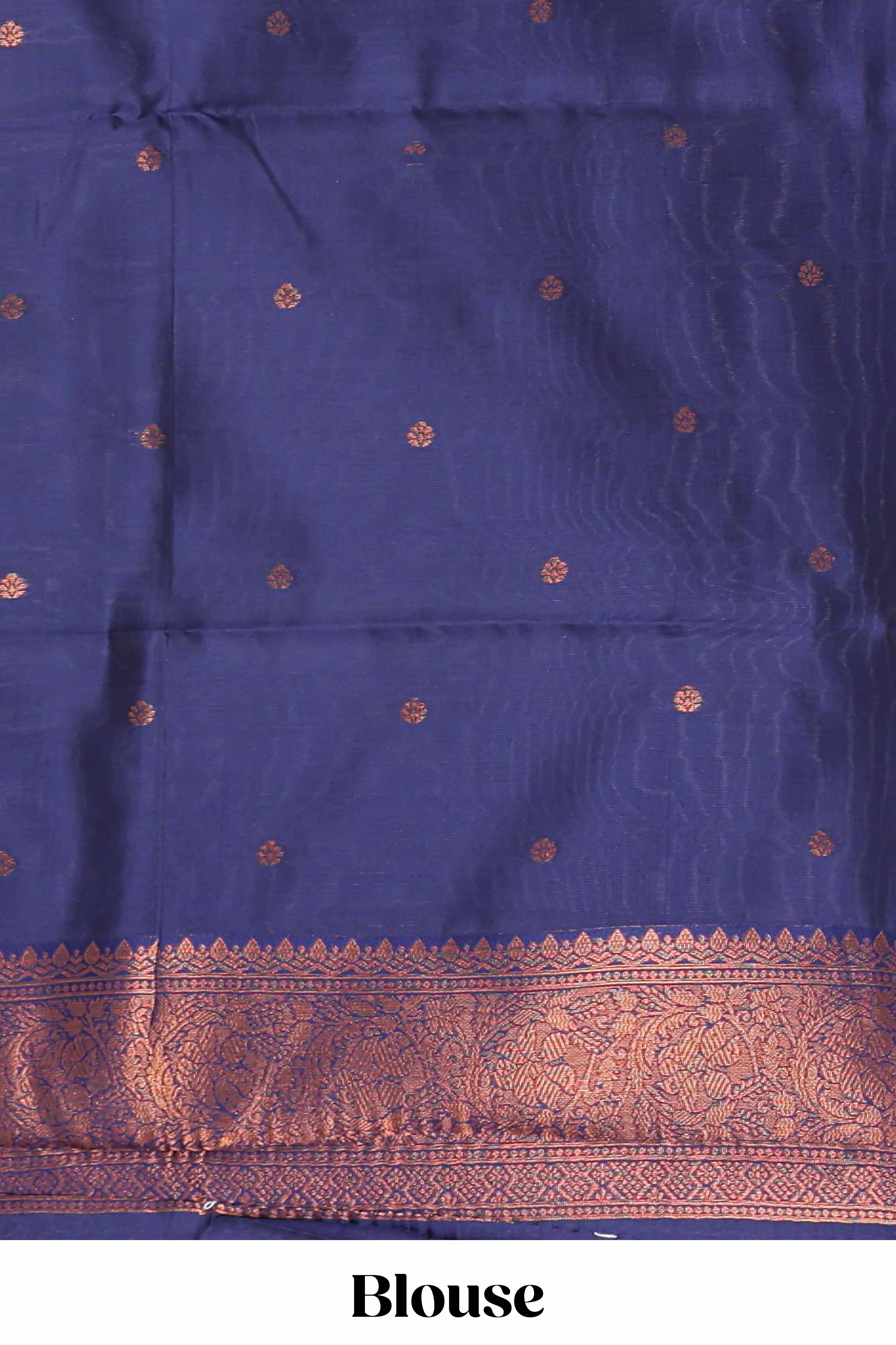 Red chevron zari design litchi silk saree with contrast zari design border and contrast blouse