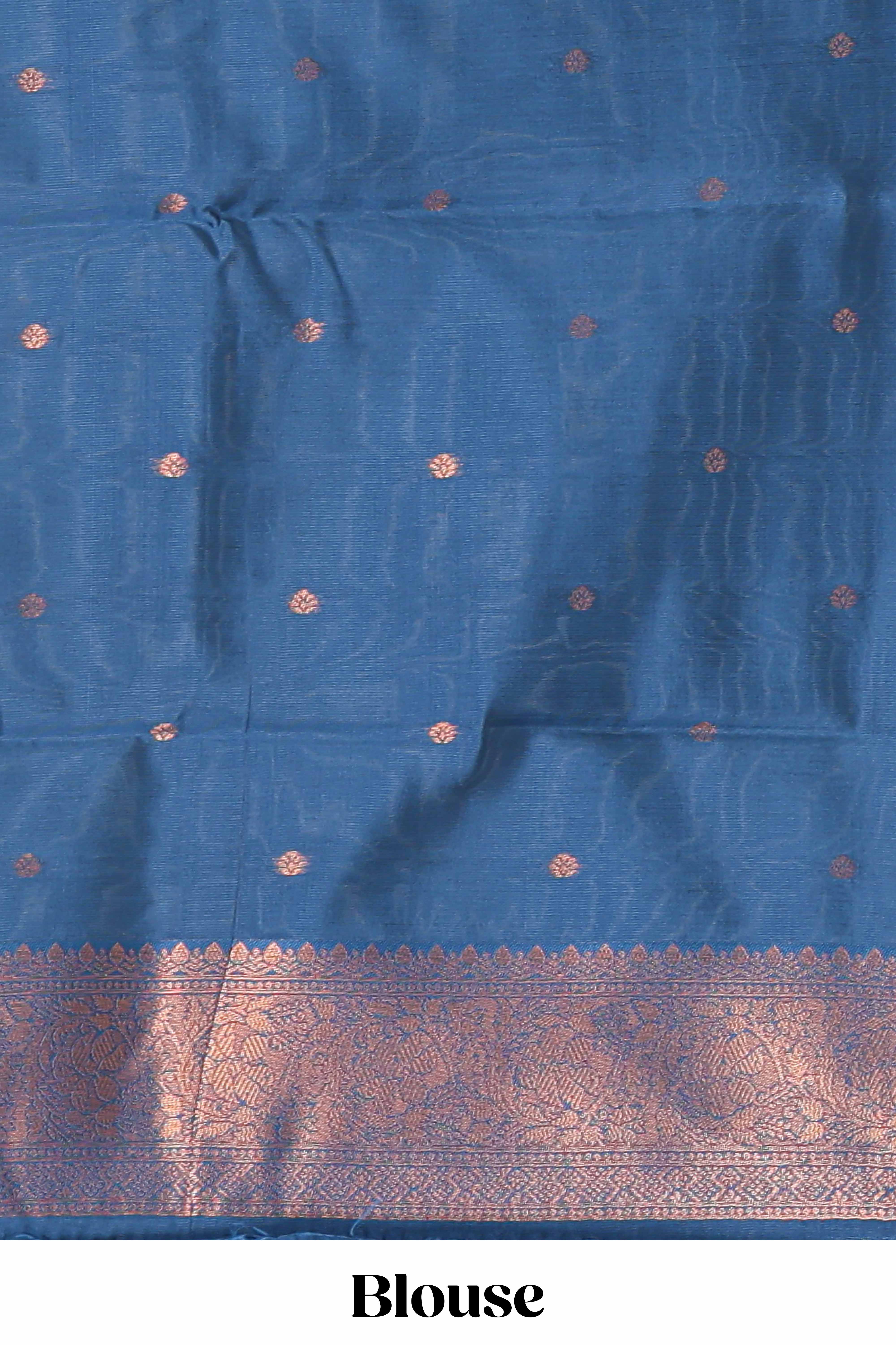 Pink chevron zari design litchi silk saree with contrast zari design border and contrast blouse