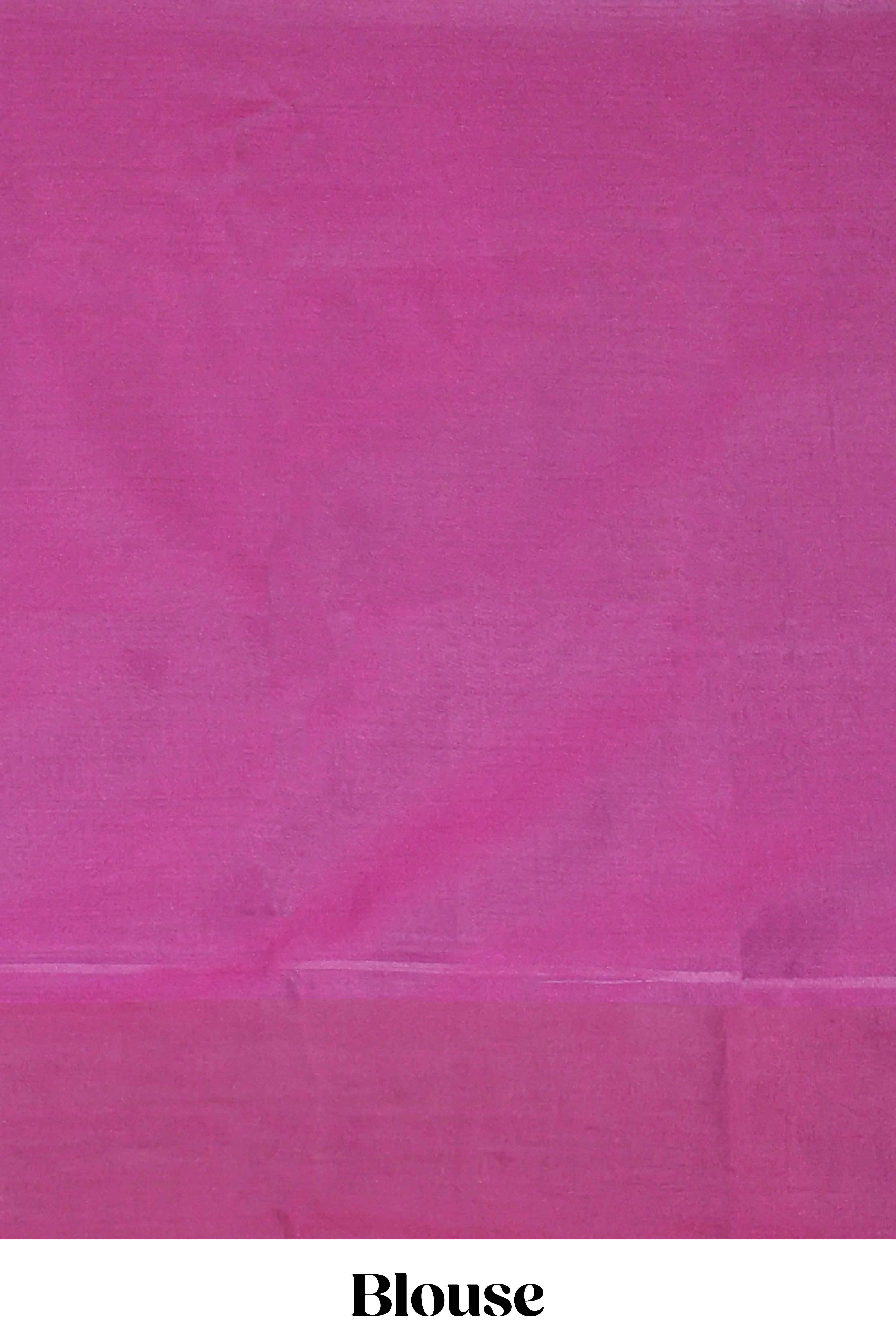 Ocean blue zari motifs design litchi silk saree with contrast zari design border and plain blouse