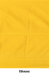 Green striped zari motifs design litchi silk saree with contrast zari design border and plain blouse