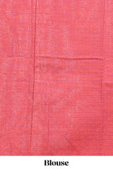 Lavender striped mangalagiri cotton saree with contrast border and striped pallu with blouse