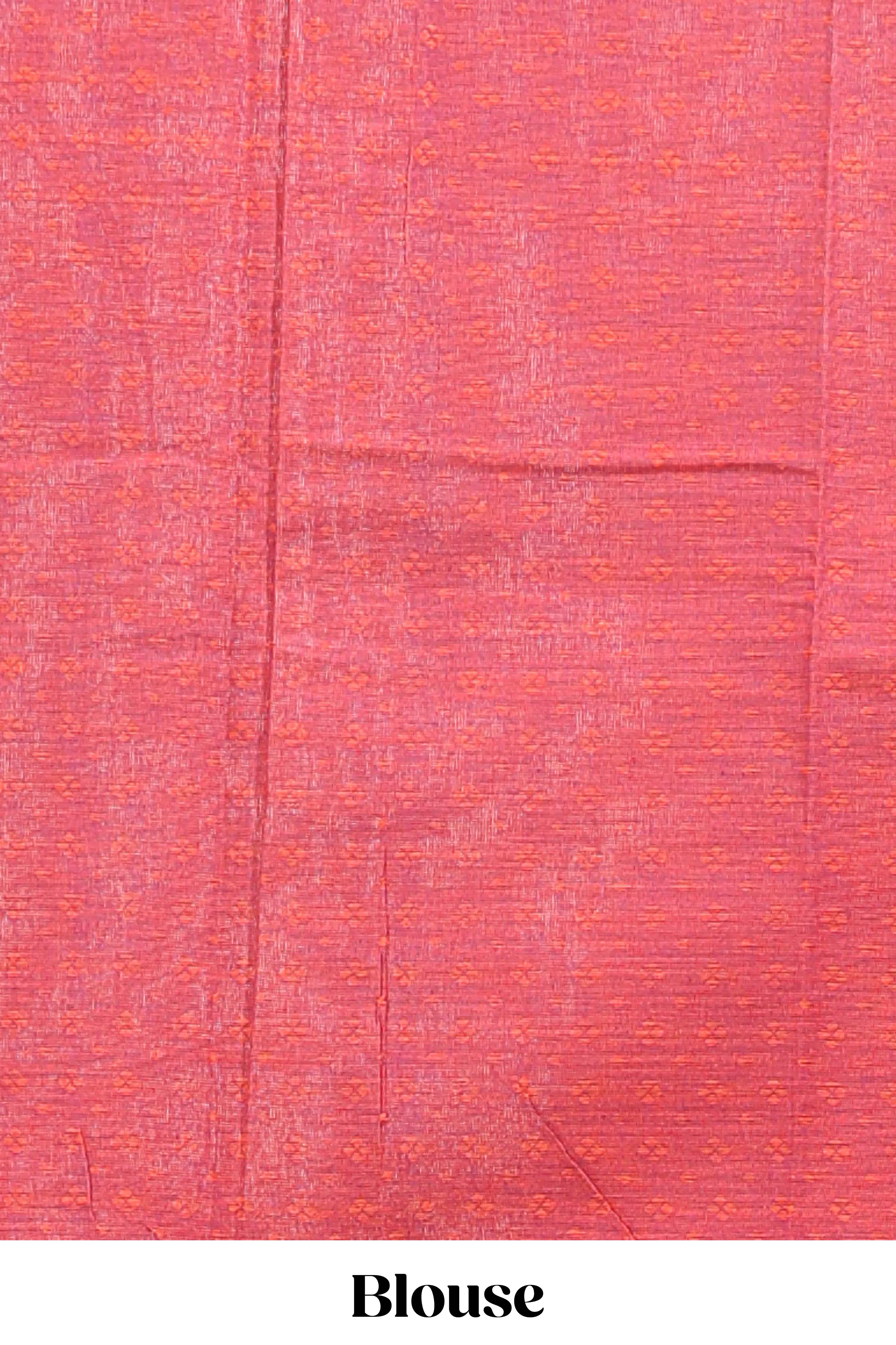 Lavender striped mangalagiri cotton saree with contrast border and striped pallu with blouse