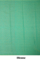 Green Checked mangalagiri cotton saree with contrast border and checked pallu with contrast blouse