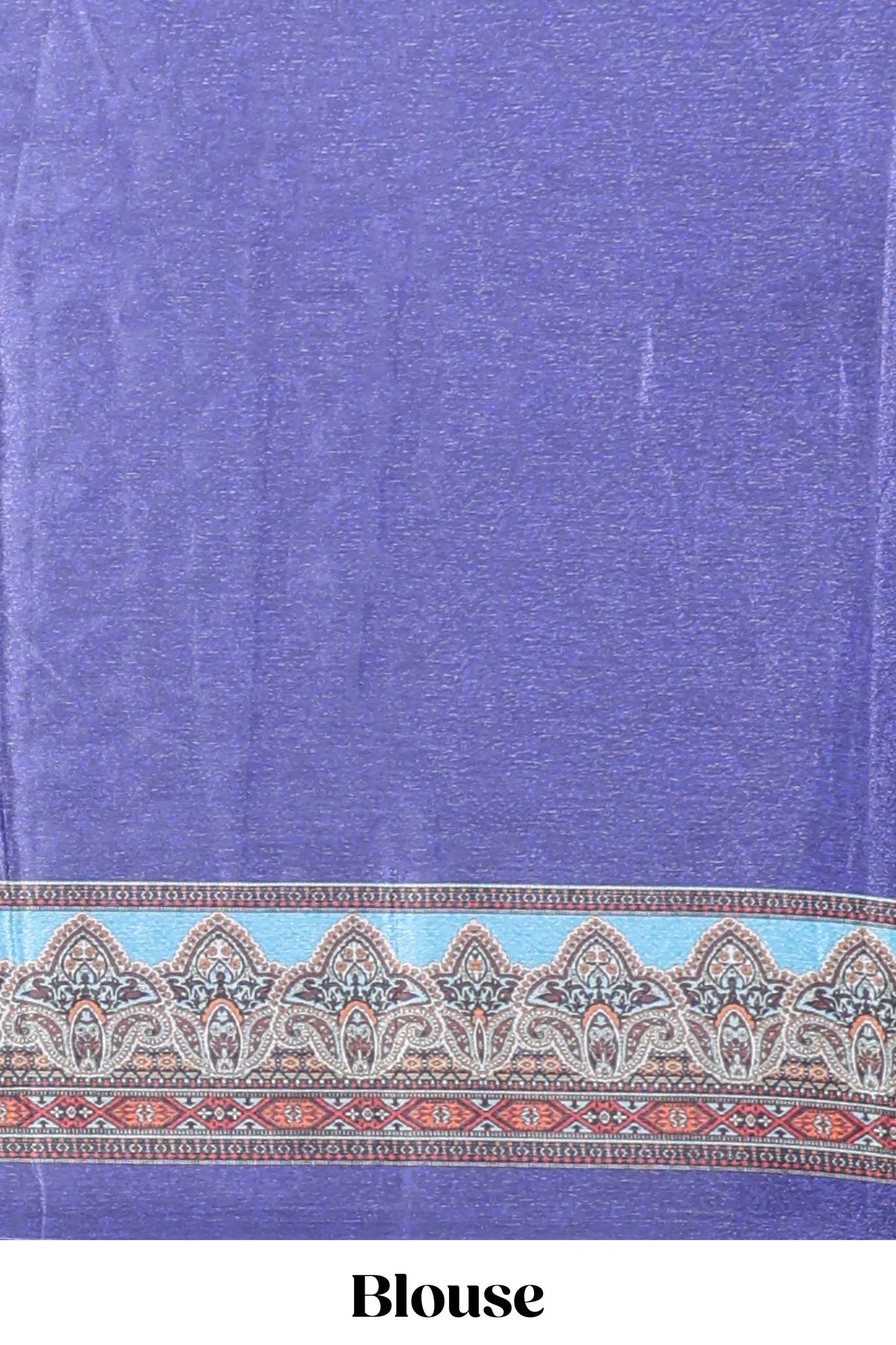 Blue floral design mirror work masakali saree with self border and matching blouse