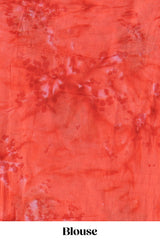 Borderless orange floral motifs design mul mul cotton saree with self pallu