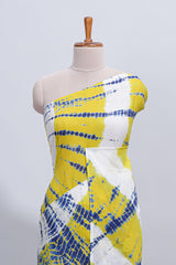 Multi color shibori design mul mul cotton saree with self pallu