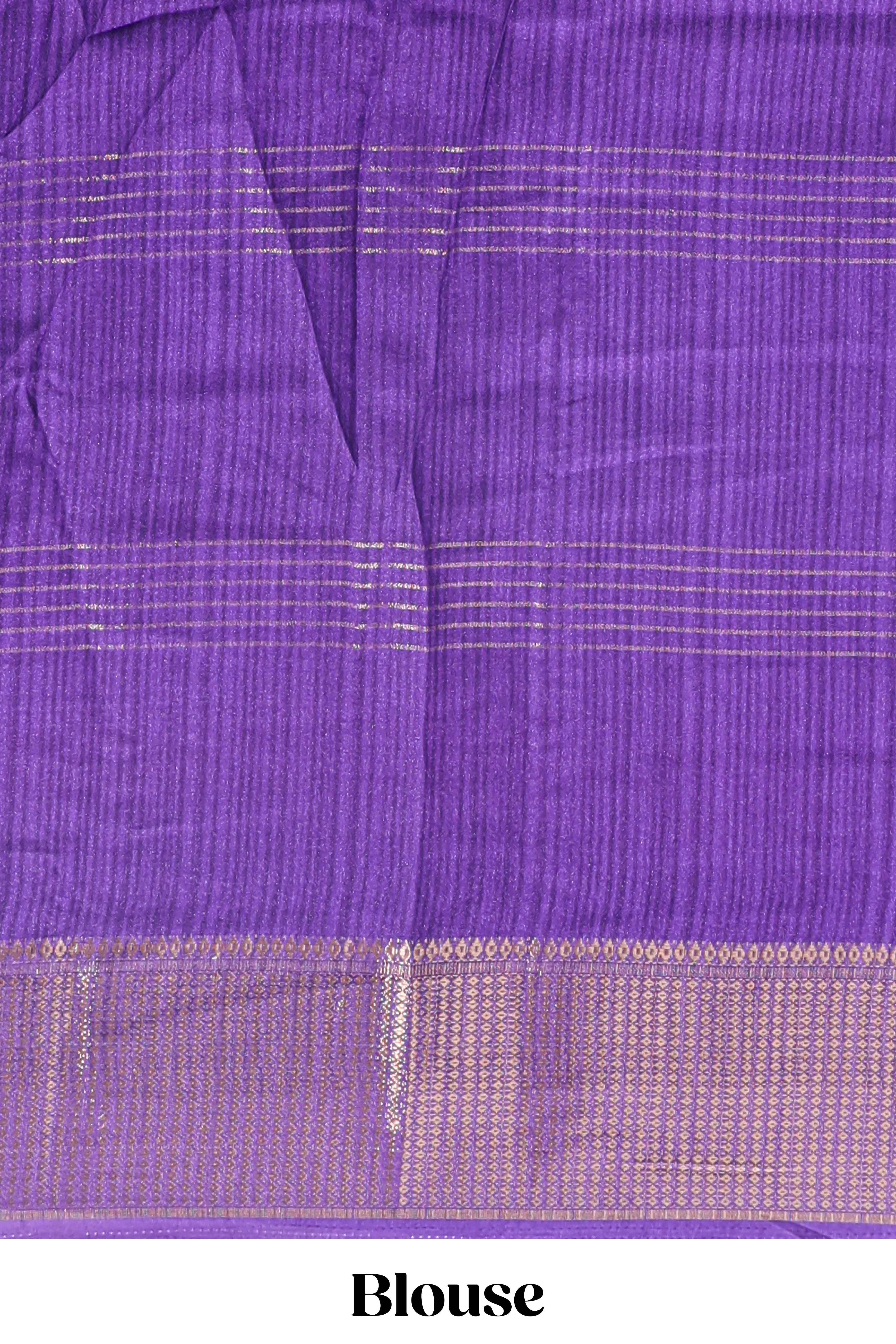 Pink & white zari striped floral design marsh mellow saree withcontrast zari border and blouse