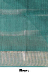 Mustard & white zari striped floral design marsh mellow saree withcontrast zari border and blouse