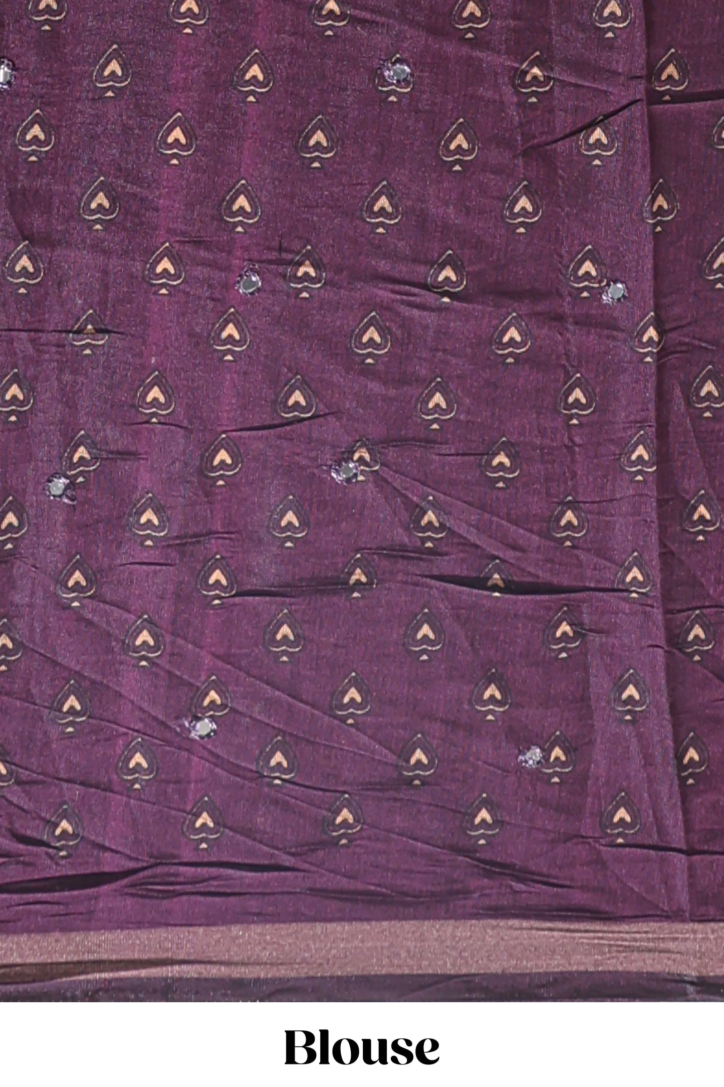 Purple chevron print marsh mellow saree with contrast zari border and contrast blouse