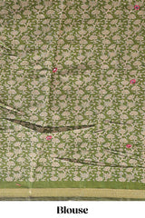 Maroon mirror work embroidery design marsh mellow saree with contrast border and printed blouse