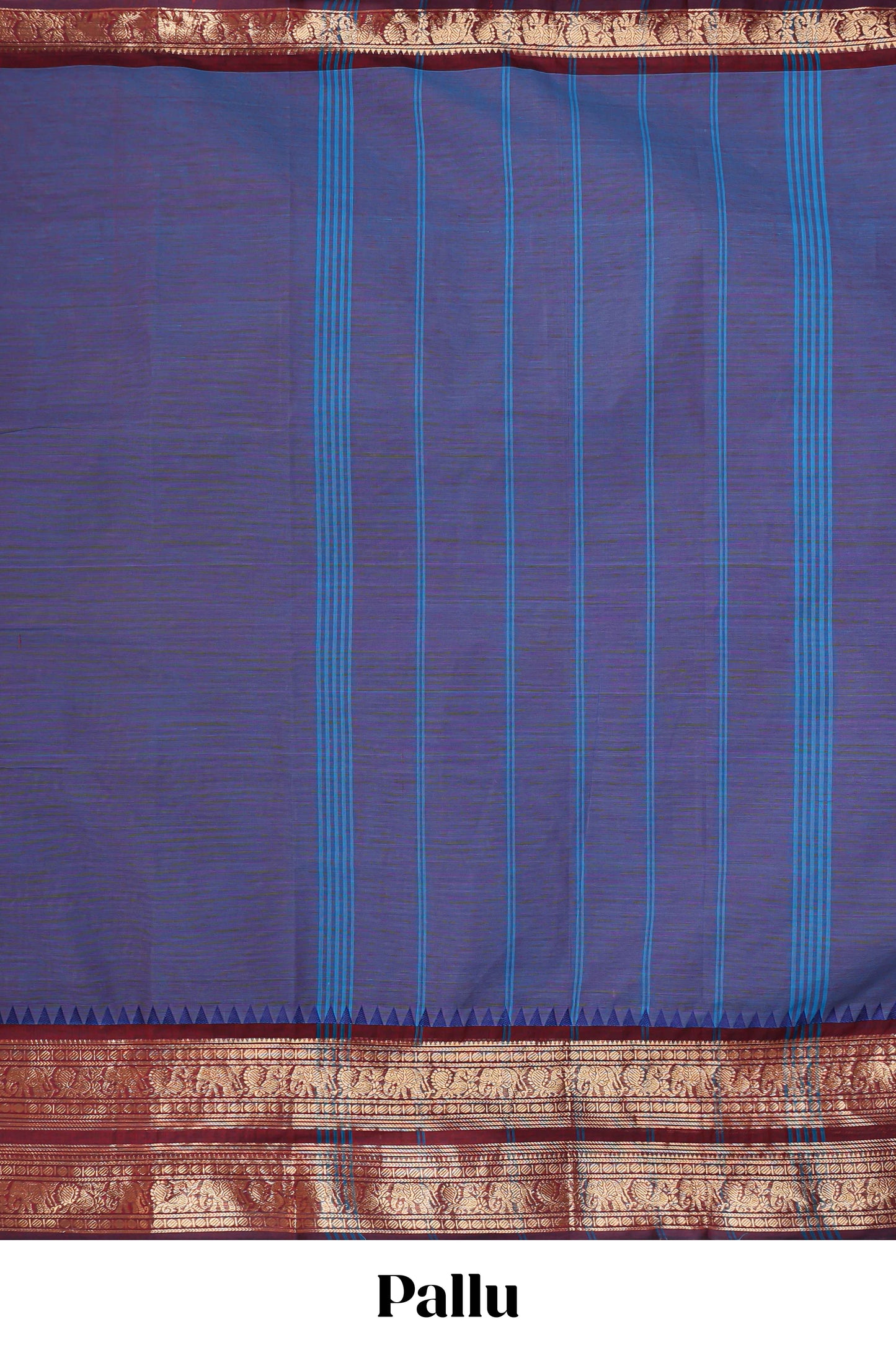 Lavender plain narayanapet cotton saree with contrast zari bendex border and stripe pallu