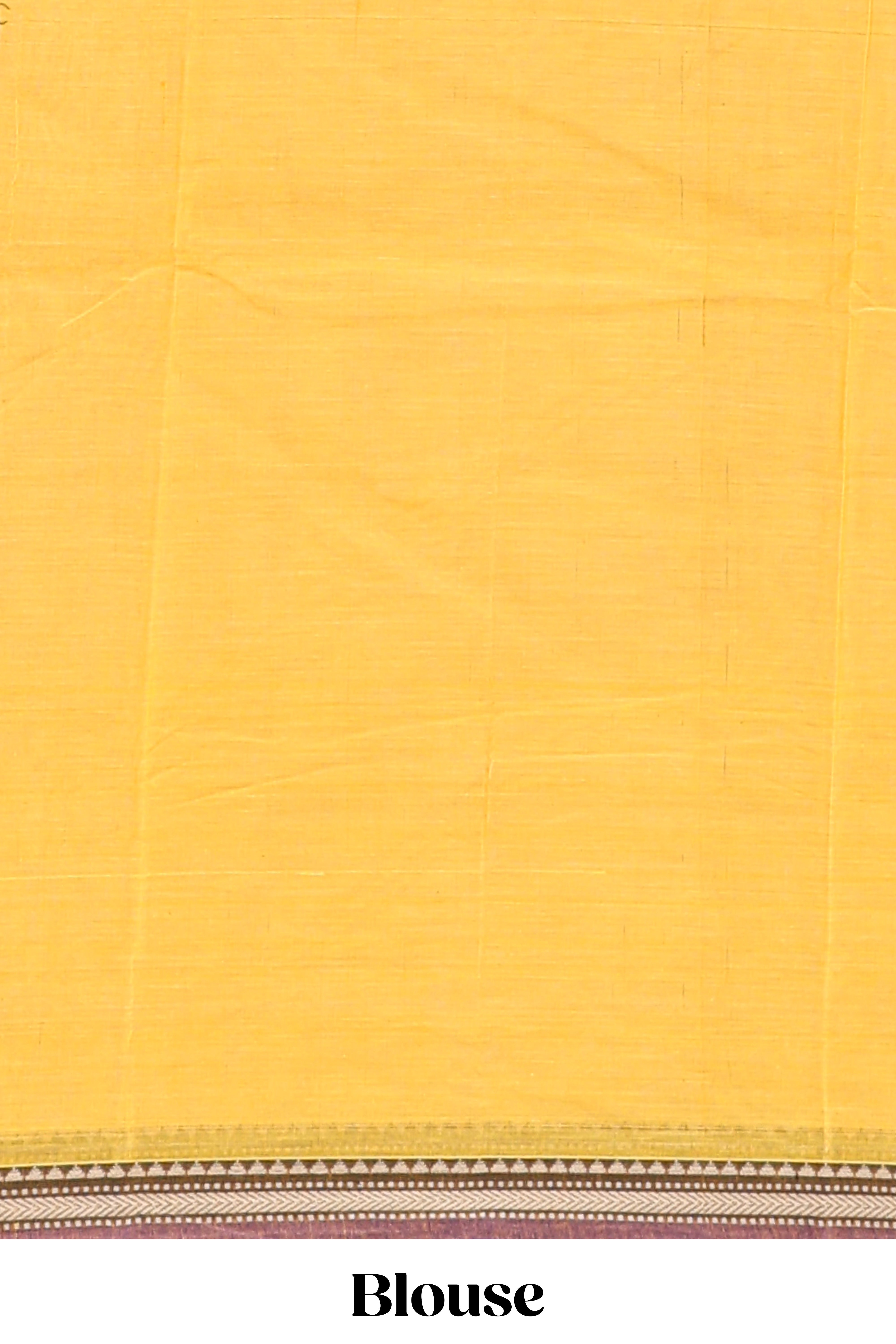 Yellow plain narayanapet cotton saree with contrast border and matching blouse