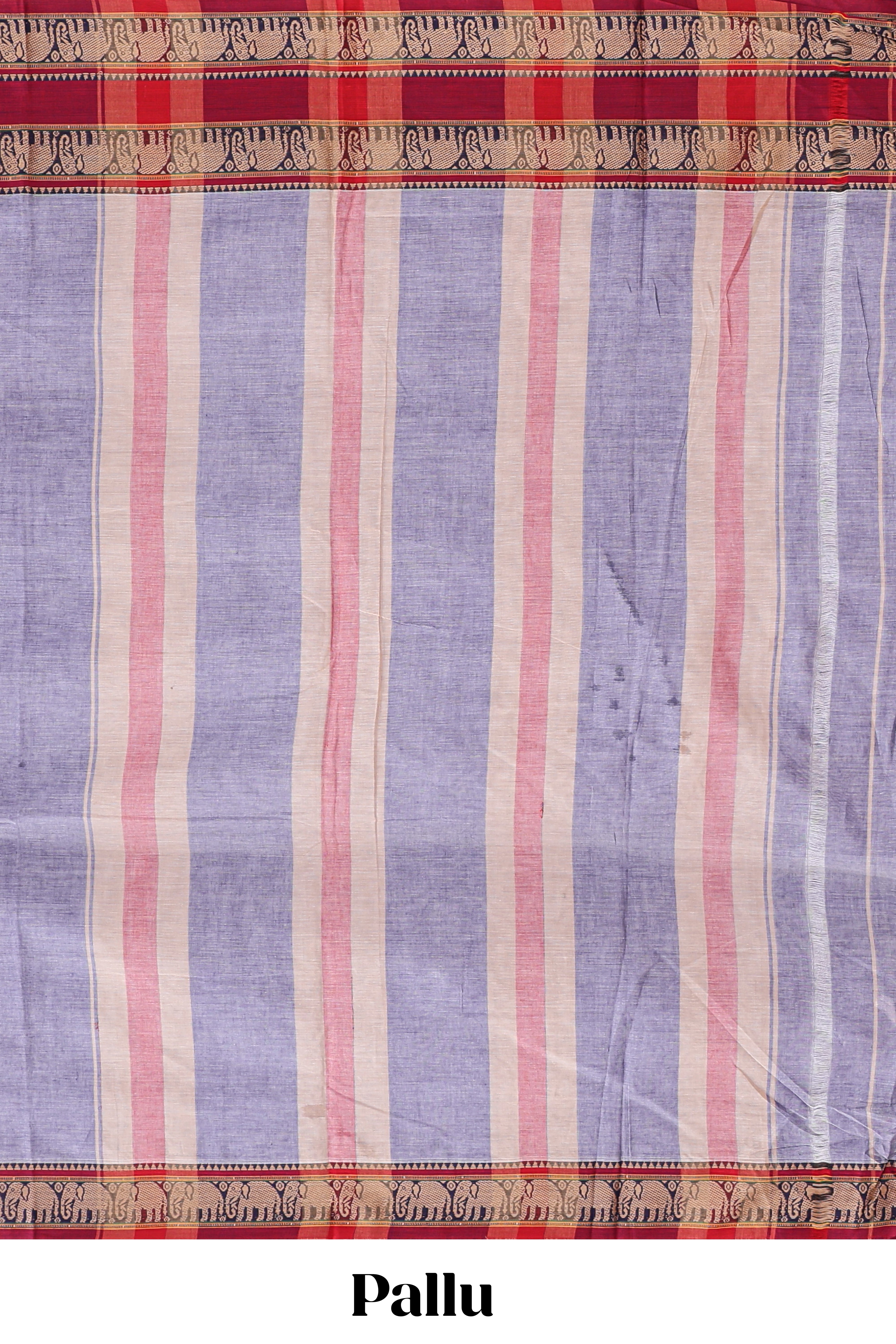 Lavender plain narayanapet cotton saree with contrast bentex border and matching blouse