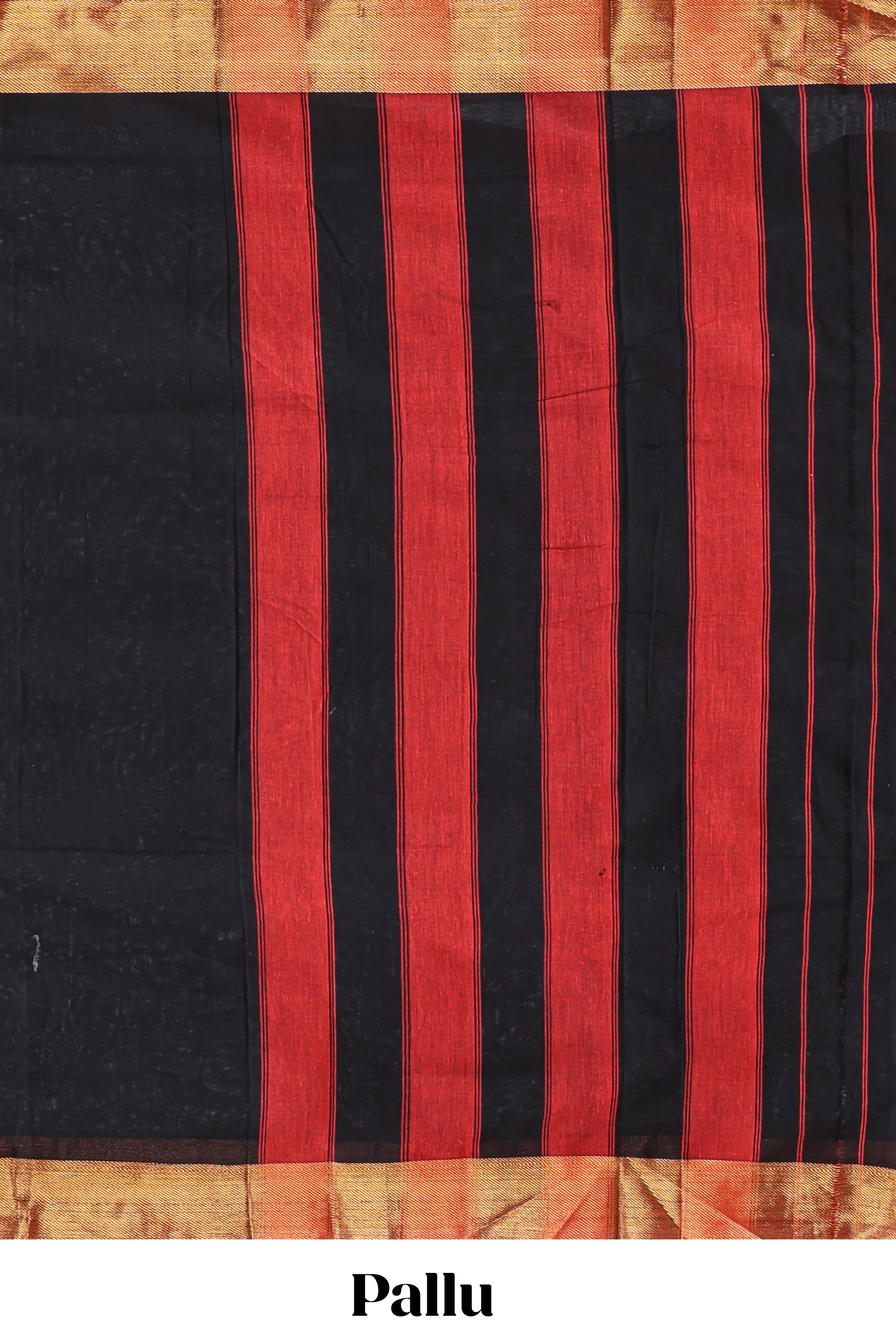 Black plain narayanapet cotton saree with contrast zari border and matching blouse