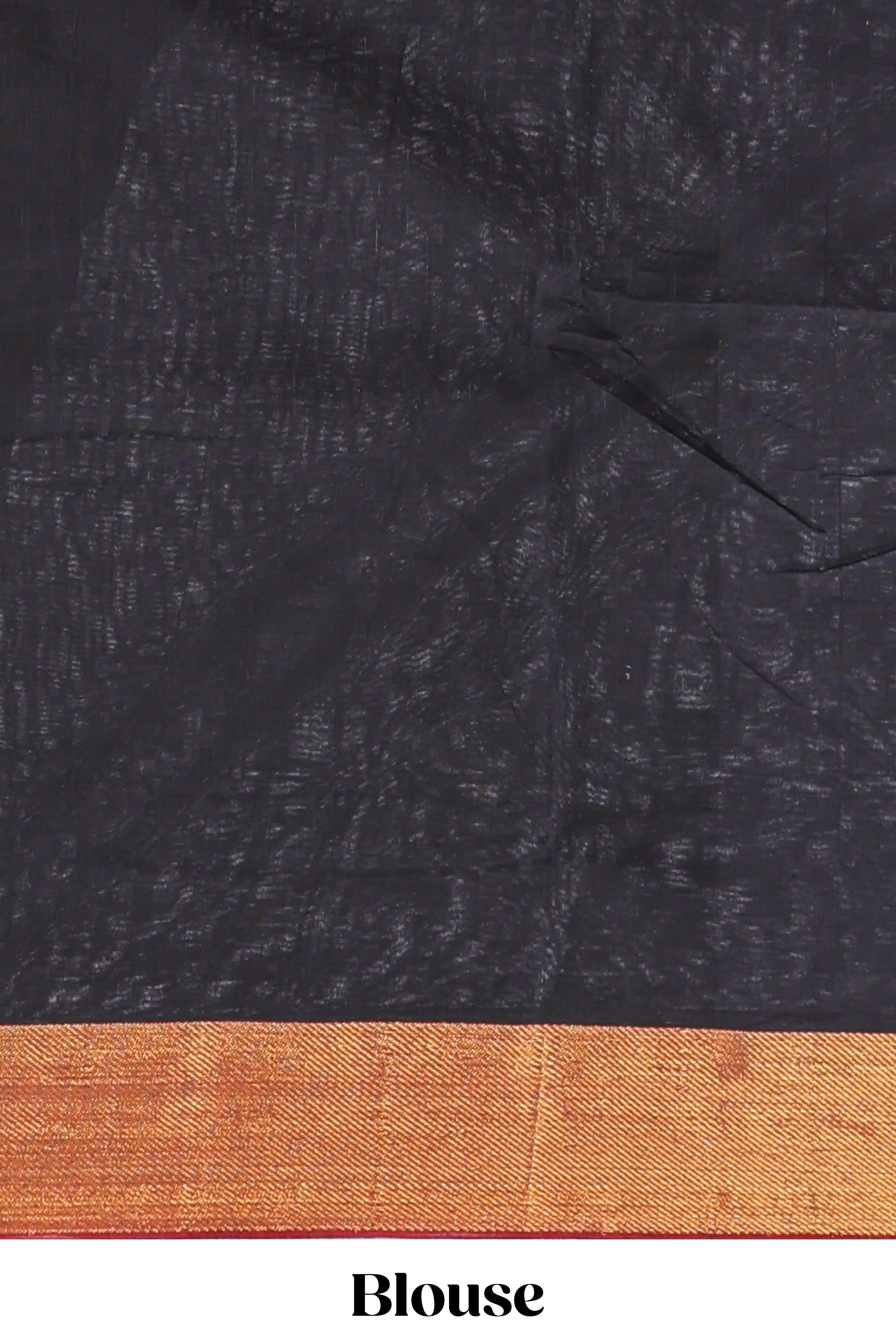 Black plain narayanapet cotton saree with contrast zari border and matching blouse