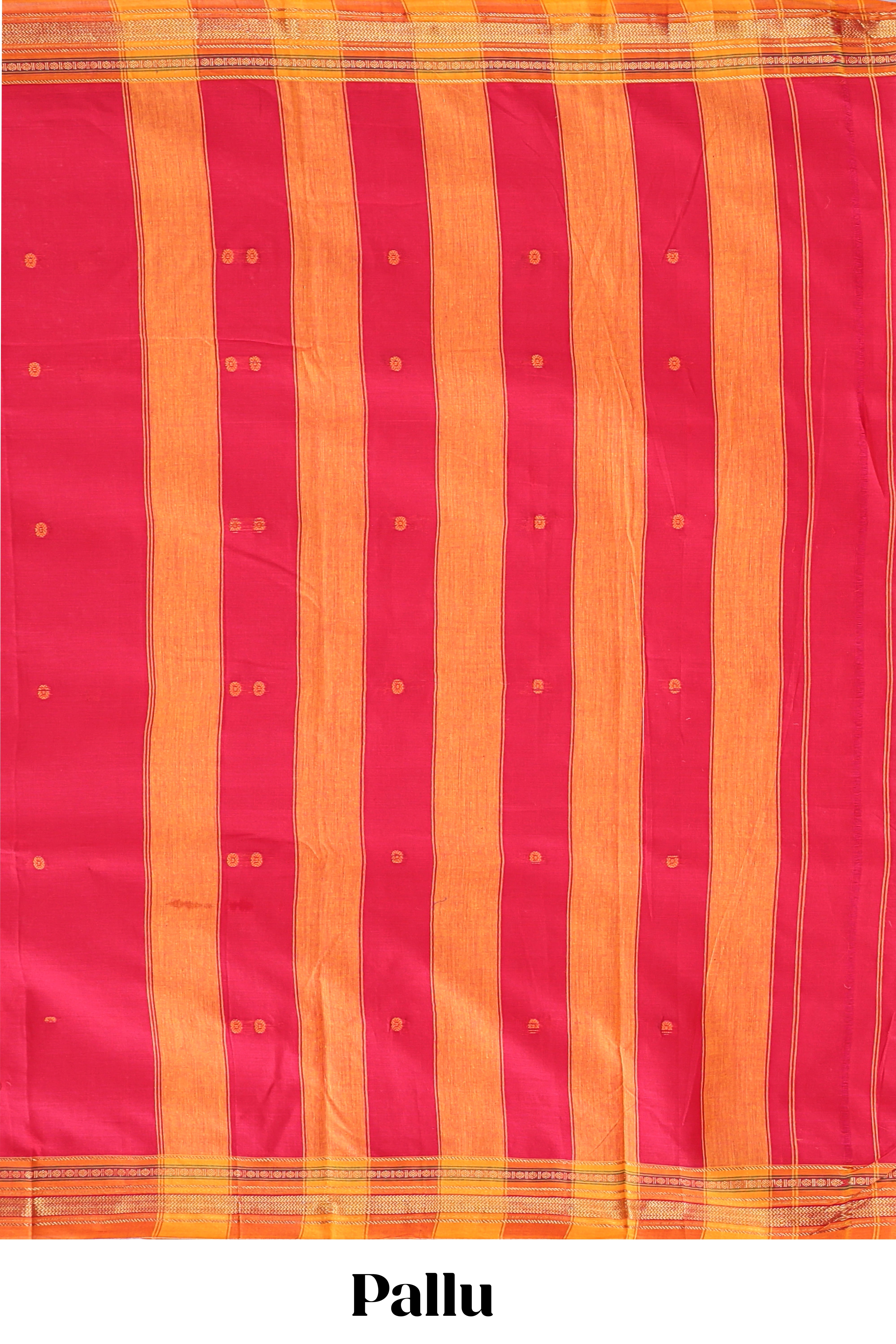 Pink motifs narayanapet cotton saree with contrast zari border and matching blouse