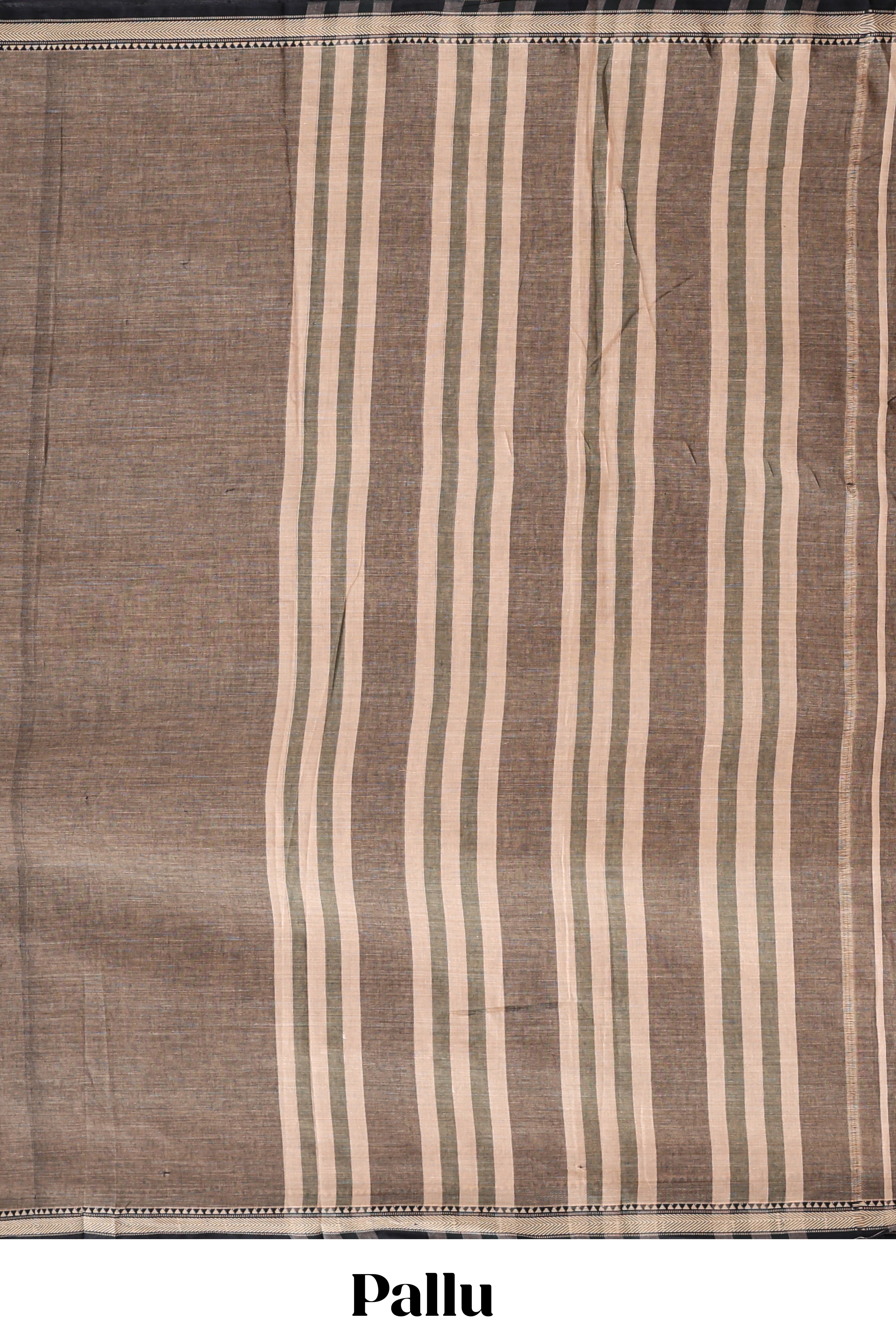 Brown plain narayanapet cotton saree with contrast border and matching blouse