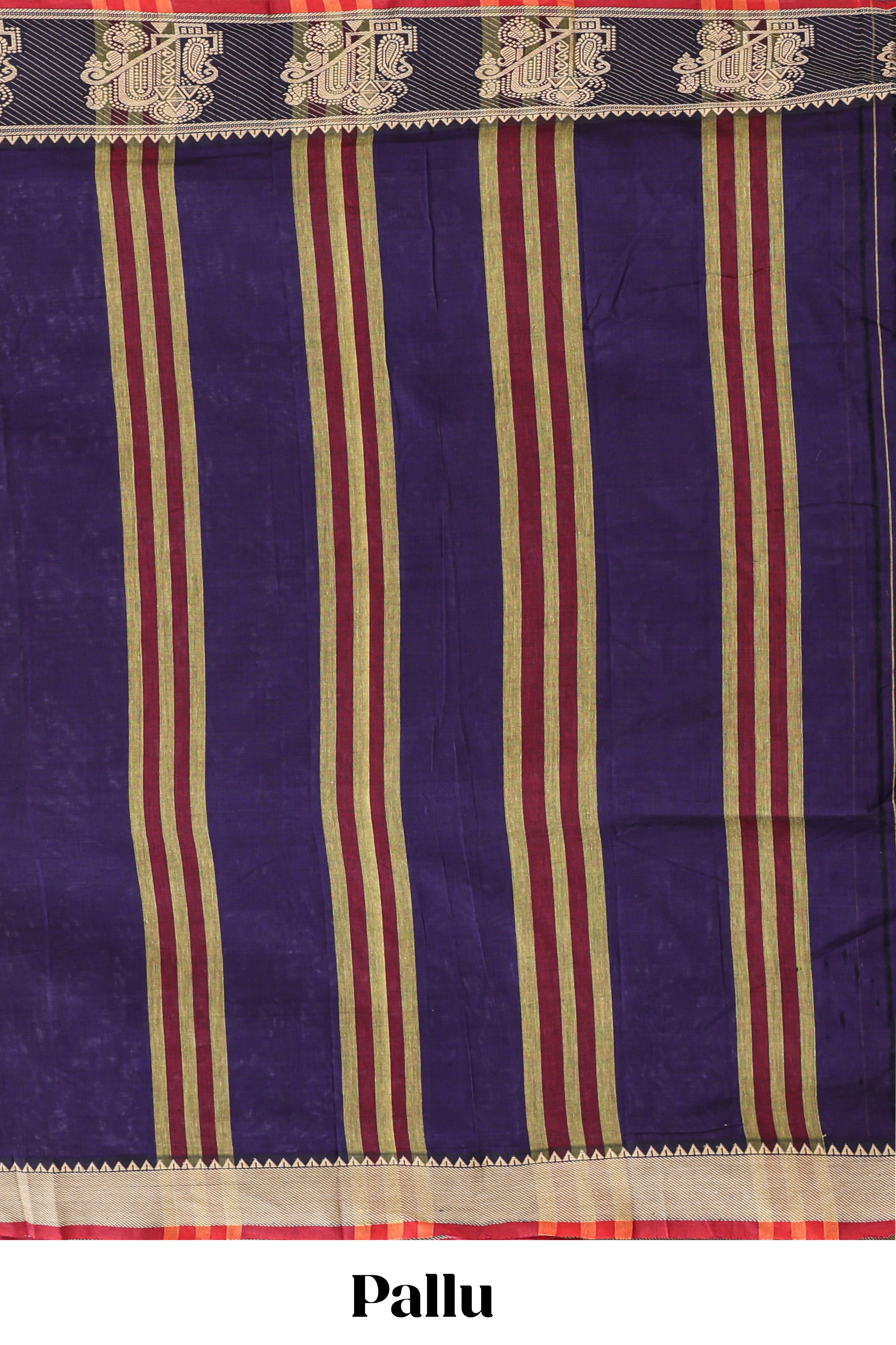 Ultra violet plain narayanapet cotton saree with contrast border and matching blouse