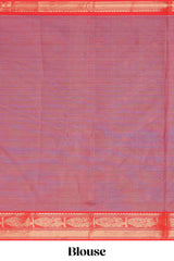 Dusty rose motifs design narayanapet cotton saree with contrast zari border and matching blouse