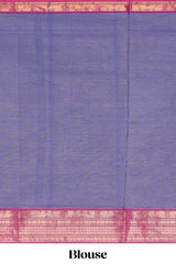 Lavender Butta designed narayanapet cotton saree with contrast zari border and matching blouse
