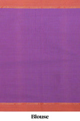 Traditional purple colour Madisar Style Nine Yard Saree with Plain body and traditional thread motifs border and self pallu along with blouse piece