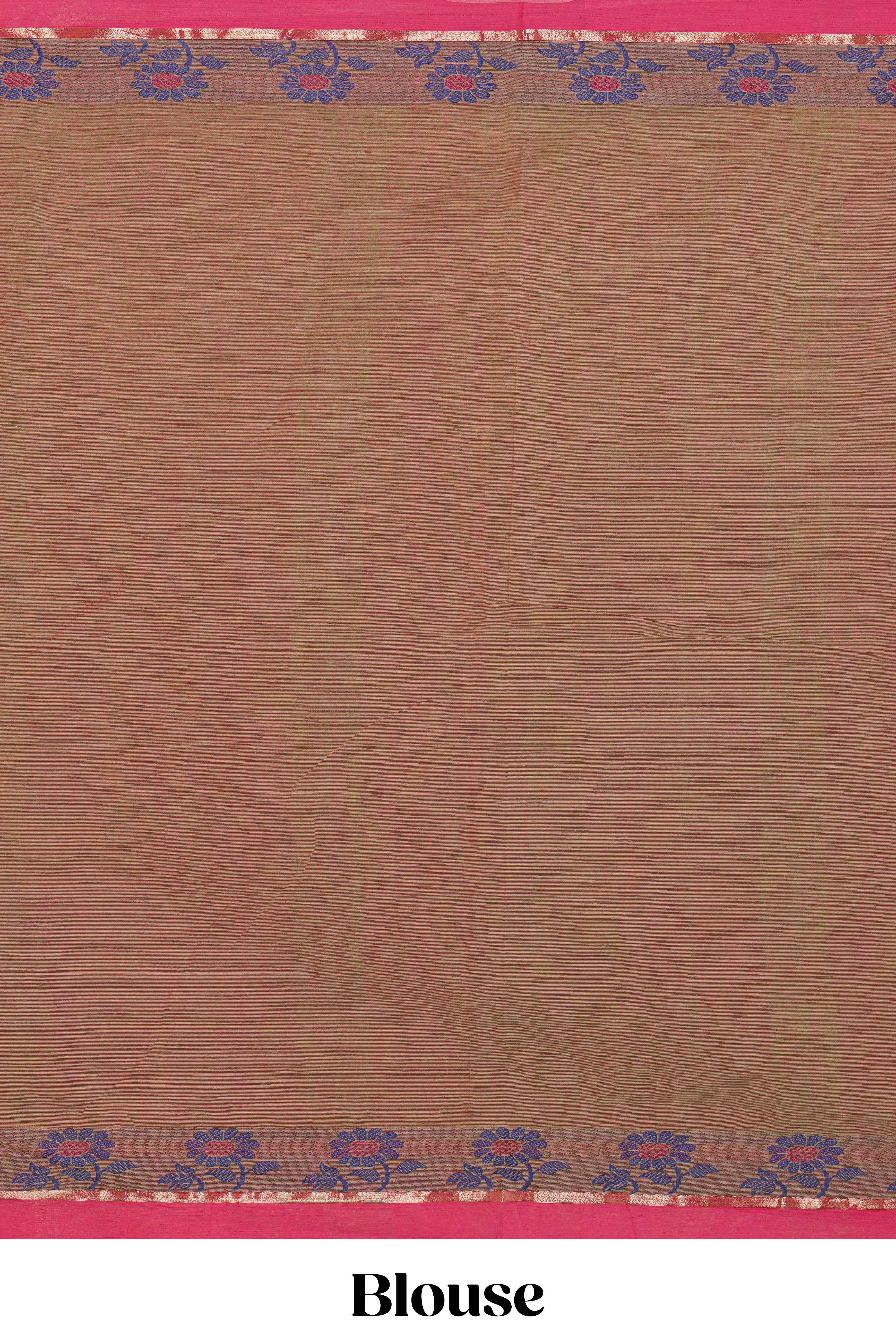 Traditional rust colour Madisar Style Nine Yard Saree with Plain body and traditional thread motifs border and self pallu along with blouse piece