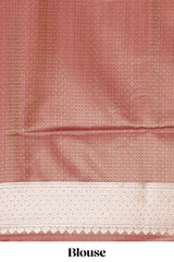 Rust orange floral design banarasi silk saree with contrast border and floral printed blouse