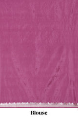 Raspeberry striped zari design banarasi silk saree with self border and matching blouse