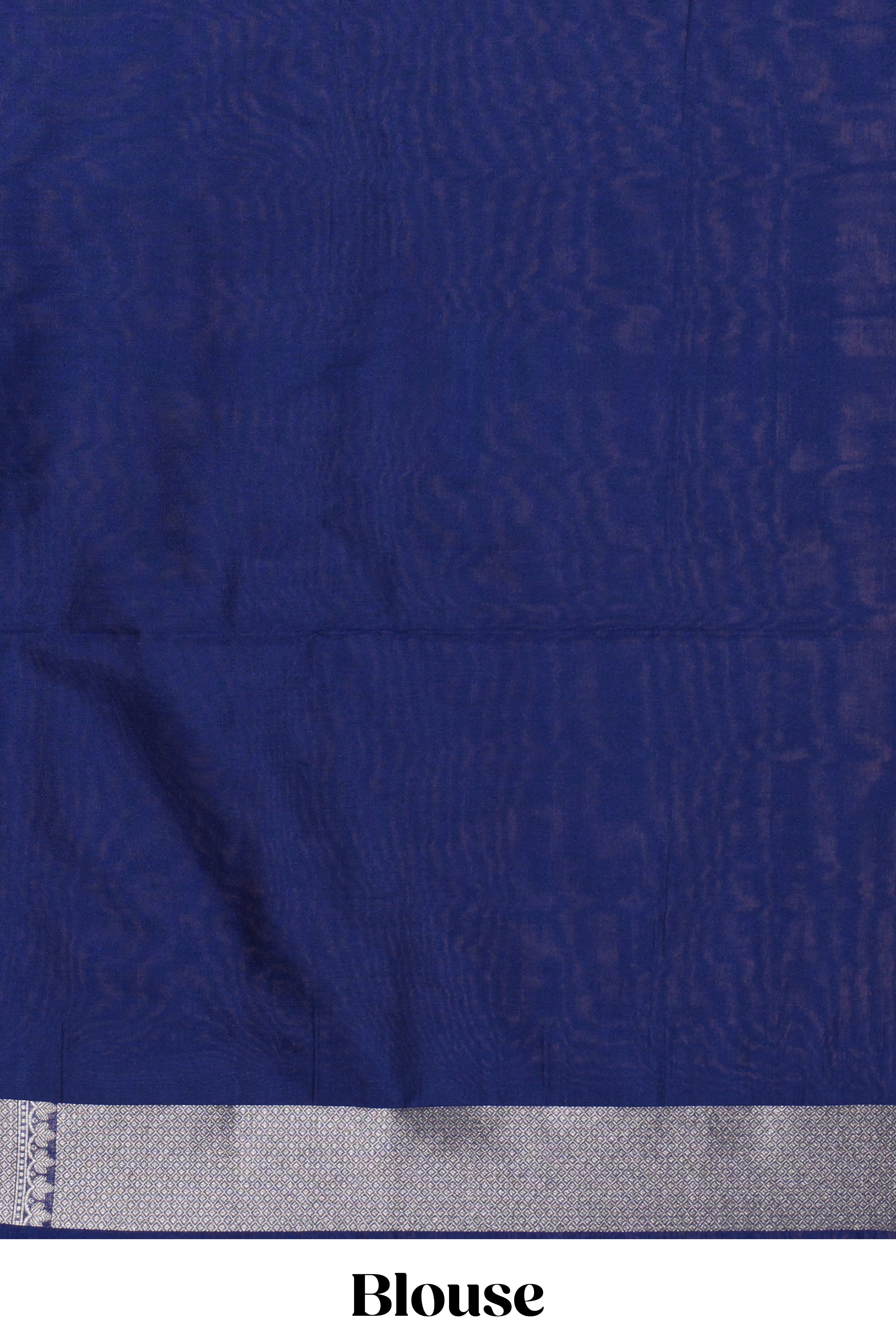 Royal blue floral vines design banarasi silk saree with self border and matching blouse