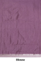 Mauve purple checked design banarasi silk saree with self elephant border and matching blouse