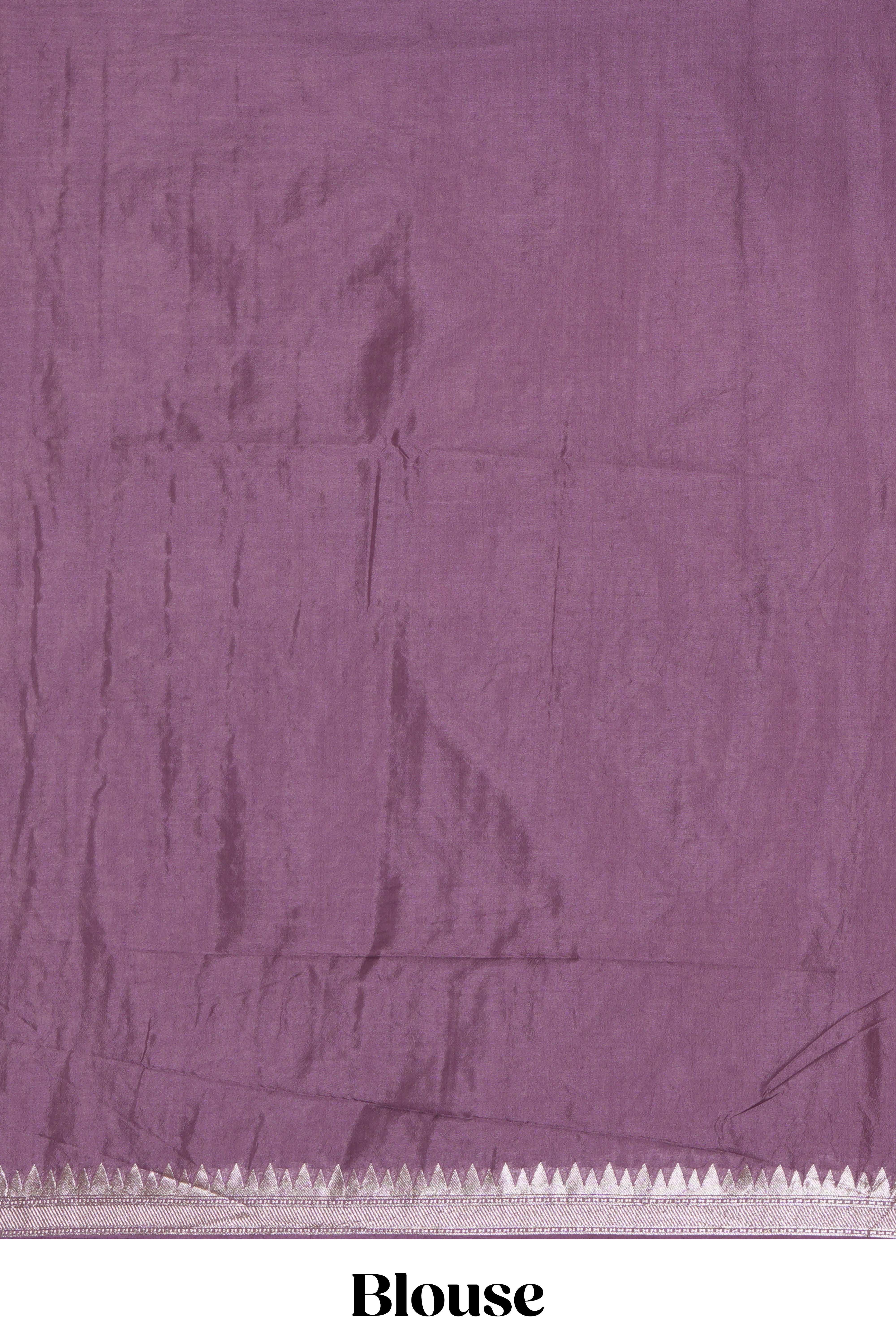 Mauve purple checked design banarasi silk saree with self elephant border and matching blouse