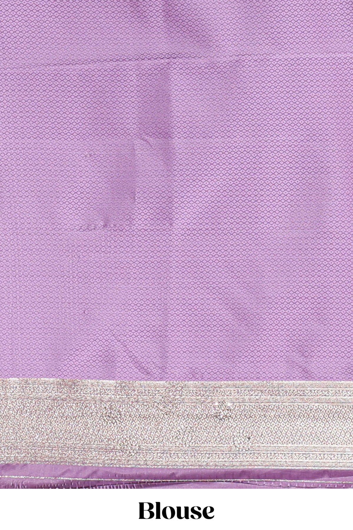Lavender striped floral design banarasi silk saree with self zari border and blouse