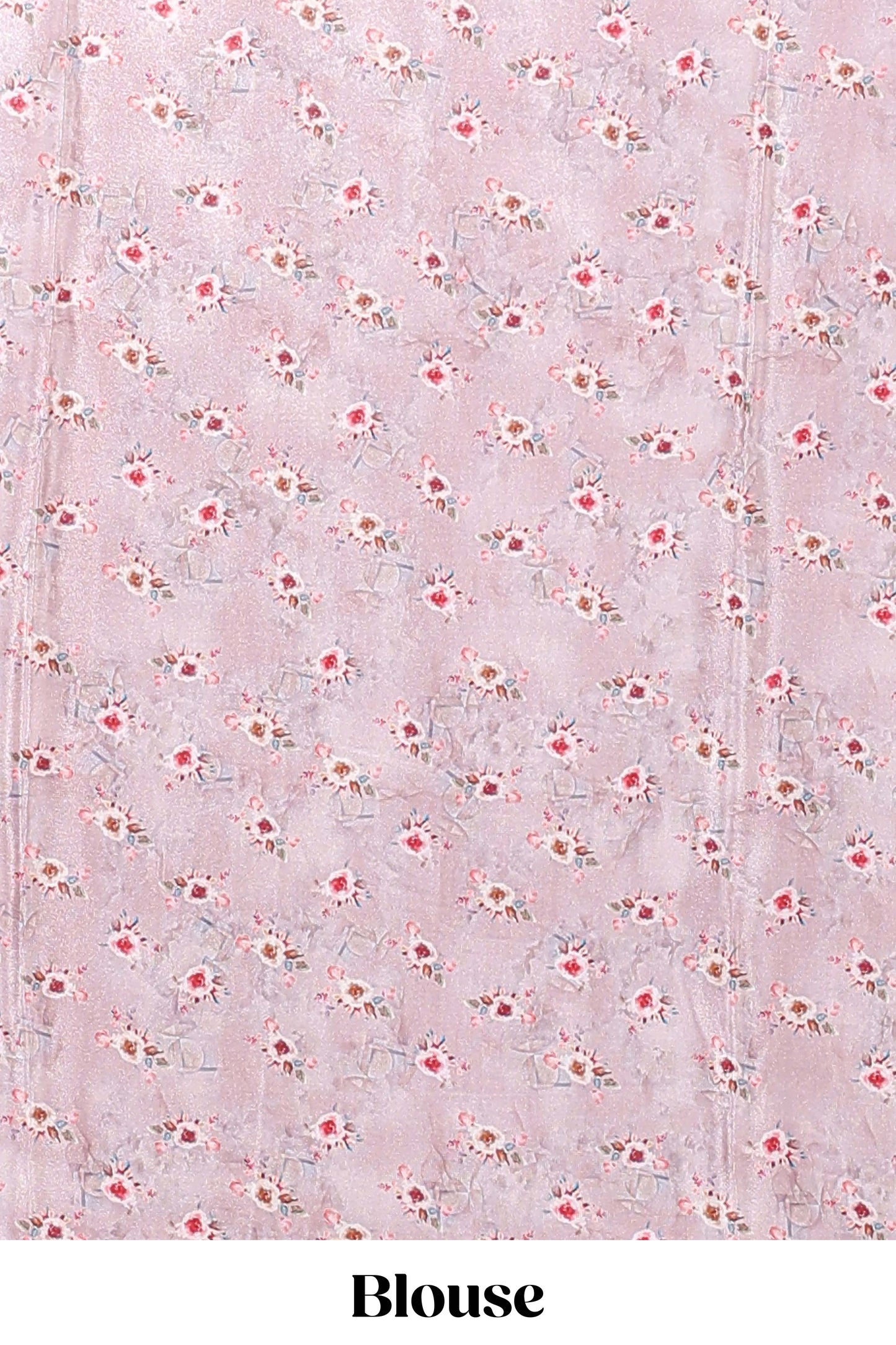 Borderless peach floral design art mysore silk saree with matching floral printed blouse