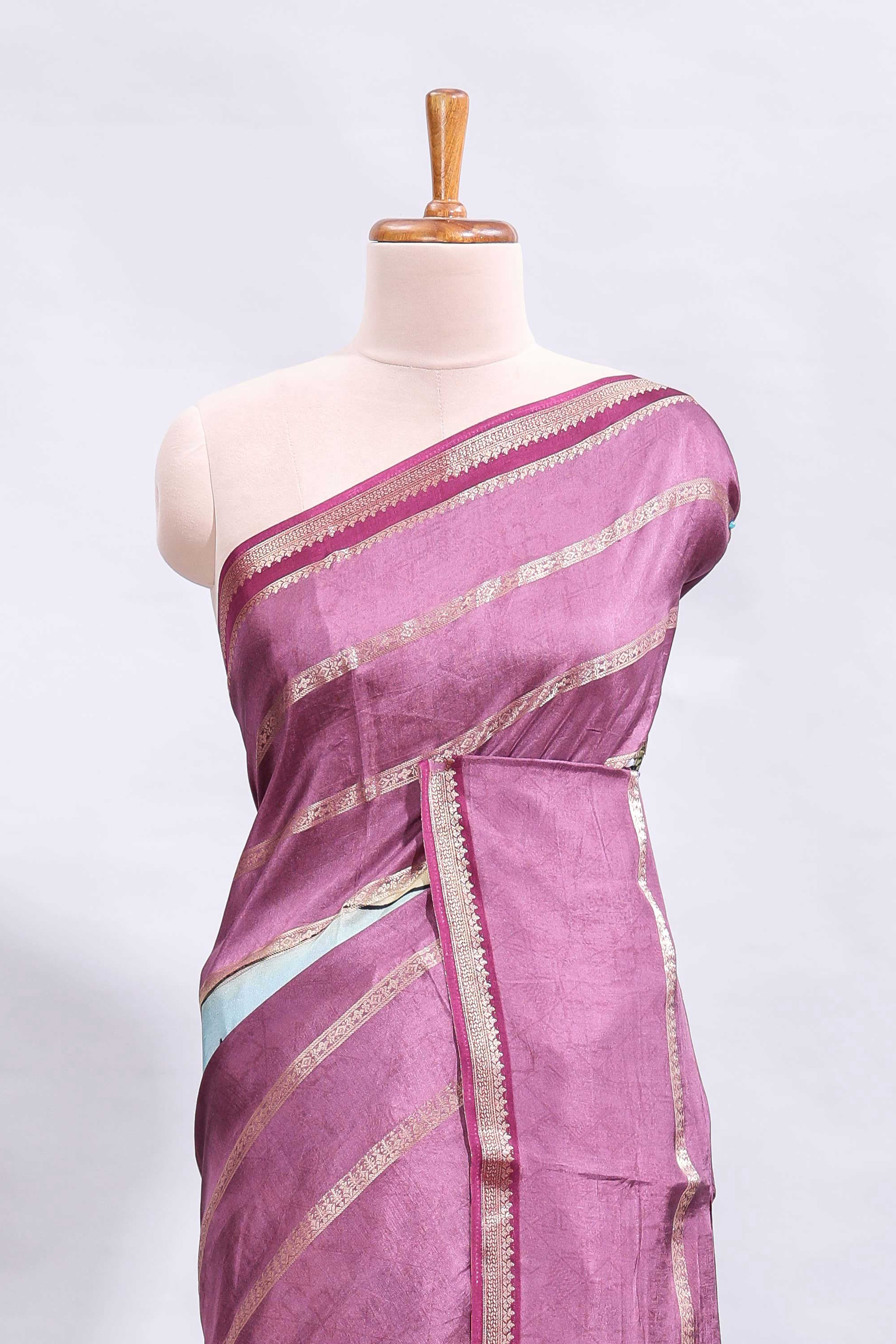 Multi color kalamkari style printed saree with traditional art design with contrast zari border and motifs blouse